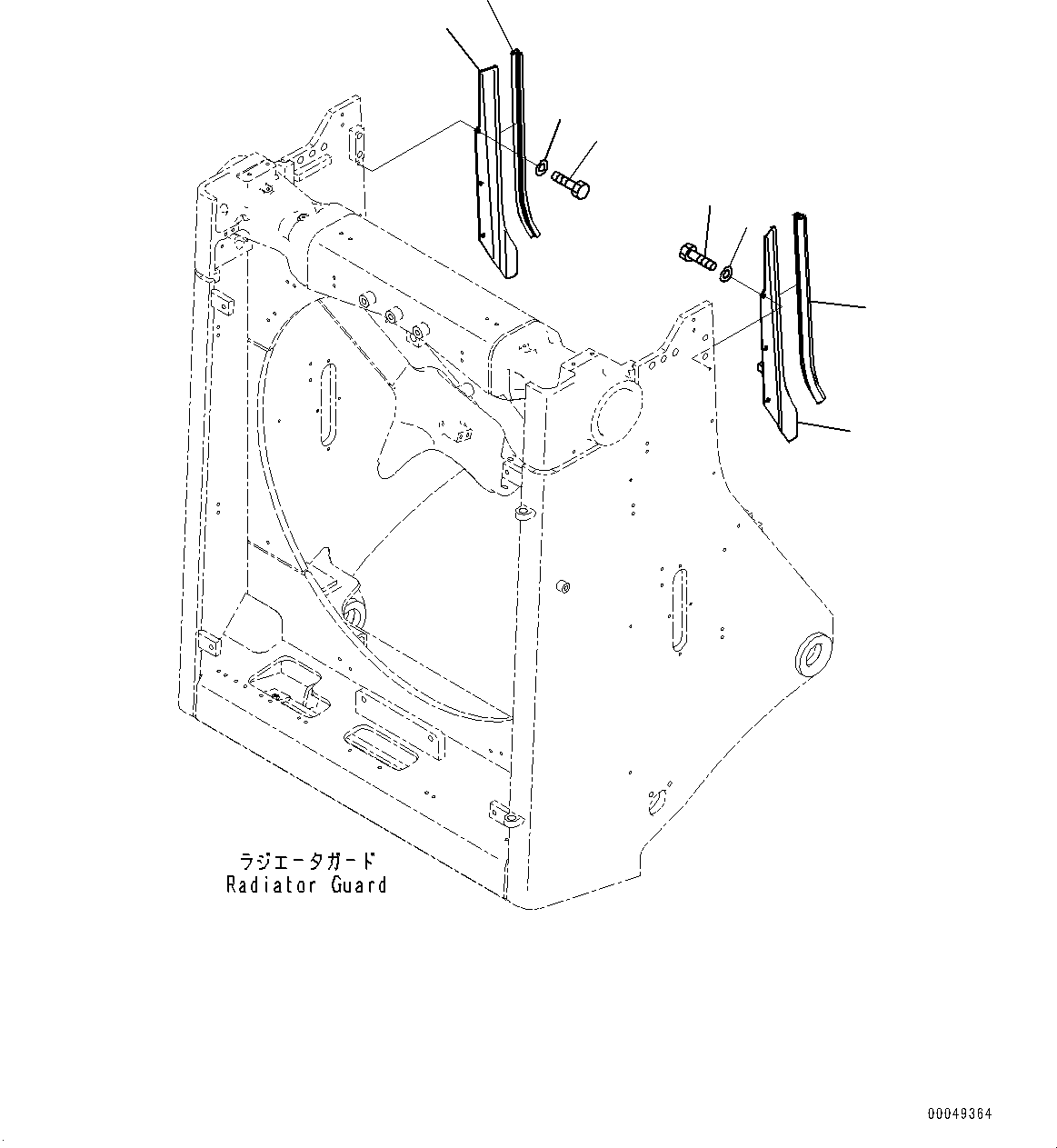 Komatsu parts book diagram for D375A-6 S/N 62001-UP (Mining Specification): RADIATOR GUARD, COVER(#62001-)
