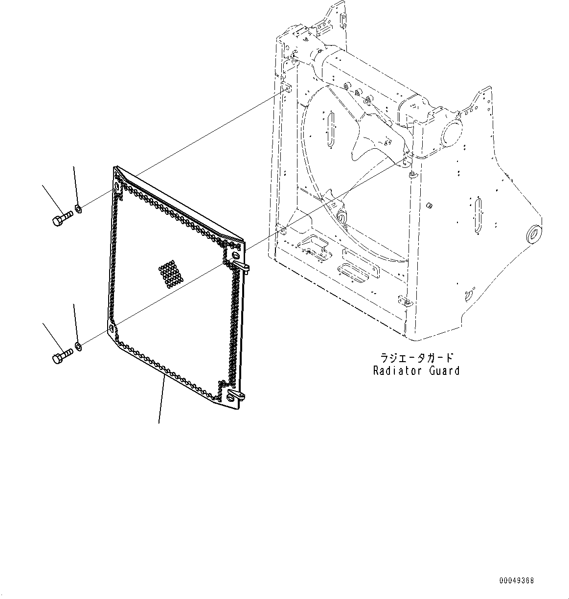 Komatsu parts book diagram for D375A-6 S/N 62001-UP (Mining Specification): RADIATOR MASK, (#62001-)