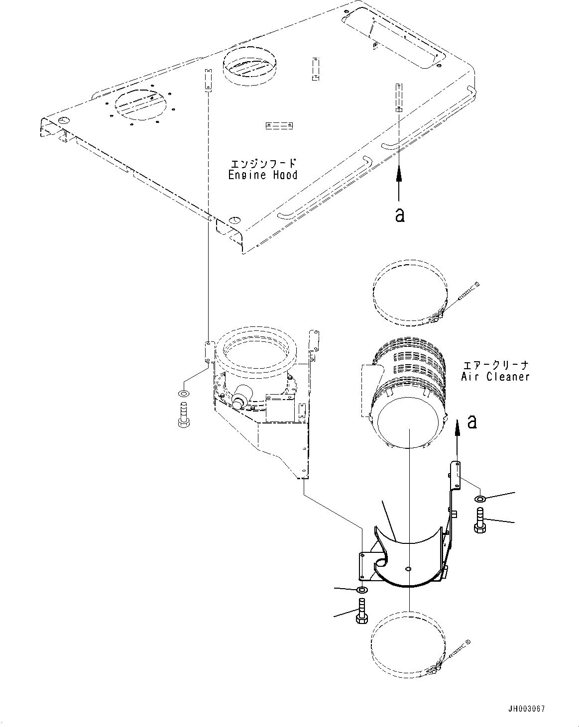Komatsu parts book diagram for D375A-6 S/N 62001-UP (Mining Specification): ENGINE HOOD AND SIDE COVER GROUP, AIR CLEANER RELATED PARTS (1/2)(#60001-)