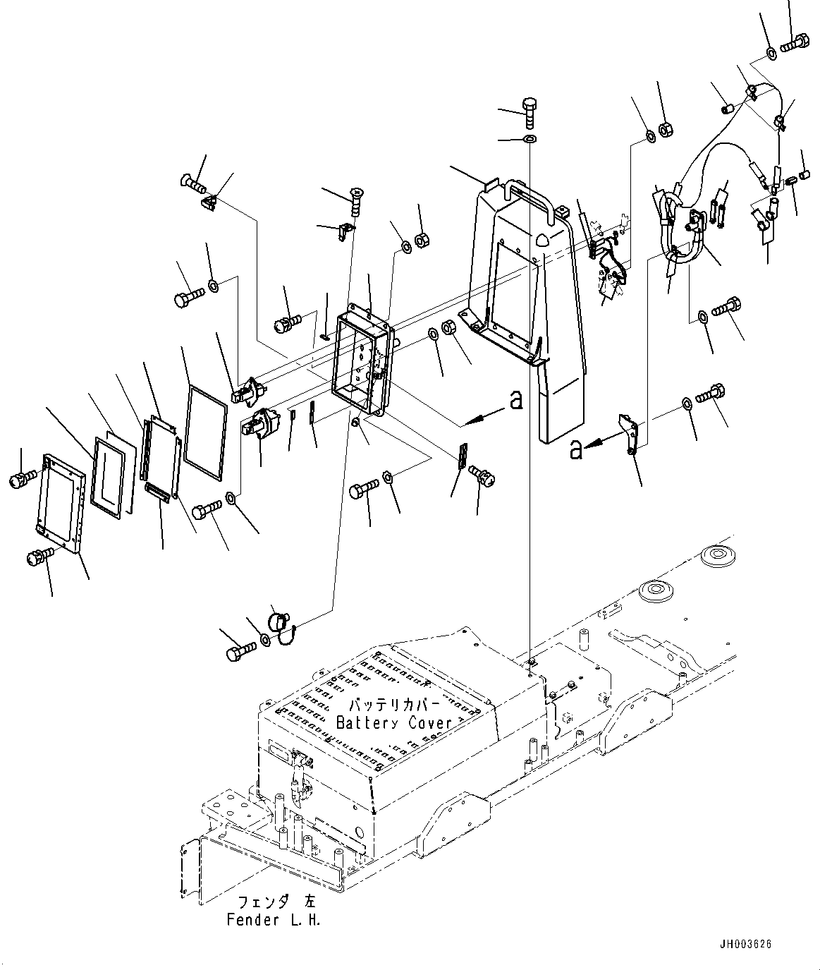 Komatsu parts book diagram for D375A-6 S/N 62001-UP (Mining Specification): FENDER, ISOLATOR(#62001-)