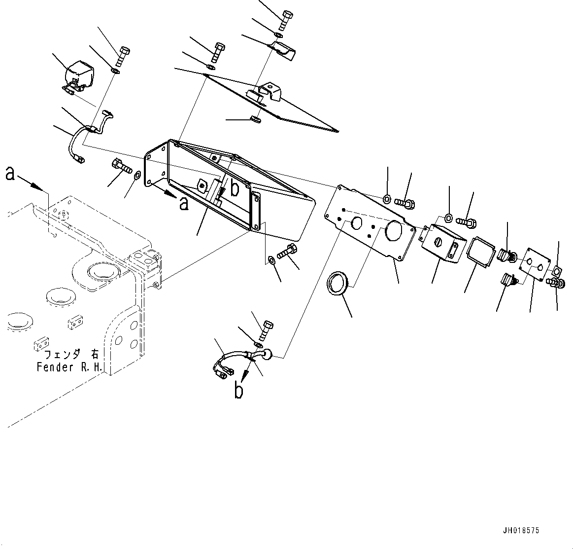 Komatsu parts book diagram for D375A-6 S/N 62001-UP (Mining Specification): FENDER, SERVICE CENTER FIELD INSTALLATION, R.H.(#62001-)