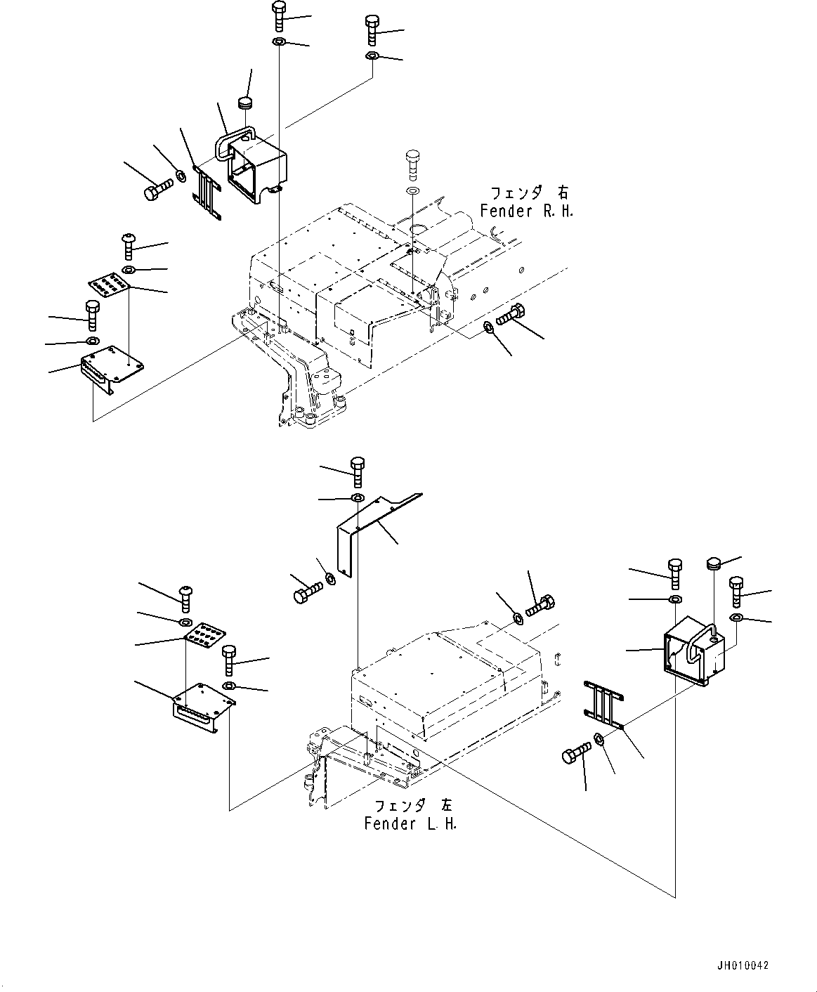 Komatsu parts book diagram for D375A-6 S/N 62001-UP (Mining Specification): FENDER RELATED PARTS, FENDER COVER(#60234-)