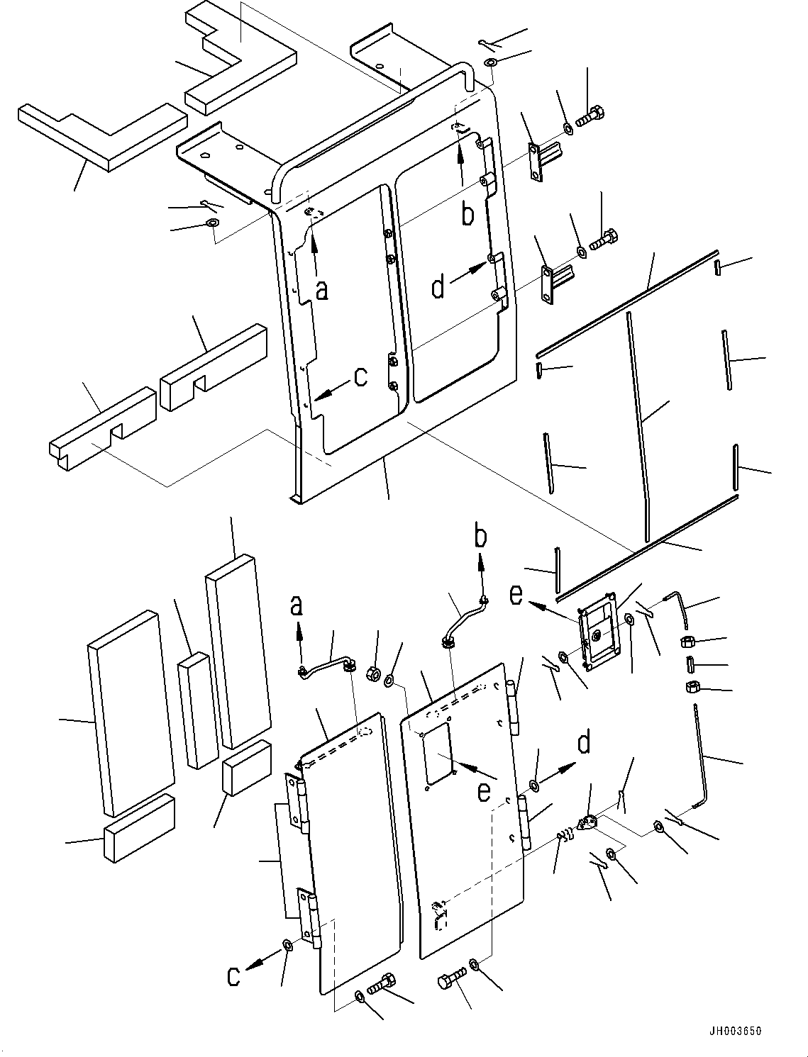 Komatsu parts book diagram for D375A-6 S/N 62001-UP (Mining Specification): FENDER RELATED PARTS, FENDER COVER L.H.(#60001-60013)