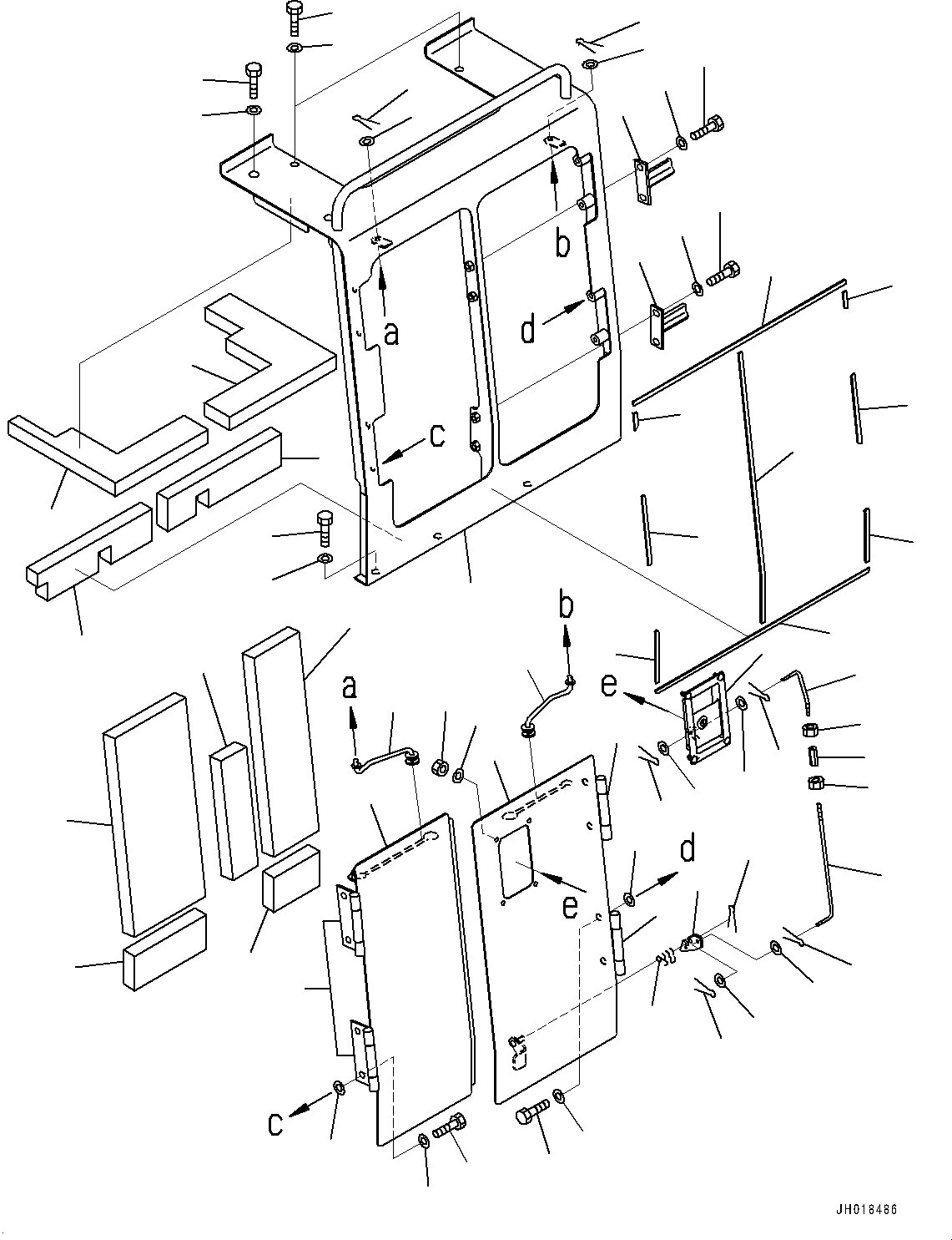 Komatsu parts book diagram for D375A-6 S/N 62001-UP (Mining Specification): FENDER RELATED PARTS, FENDER COVER L.H.(#60014-)