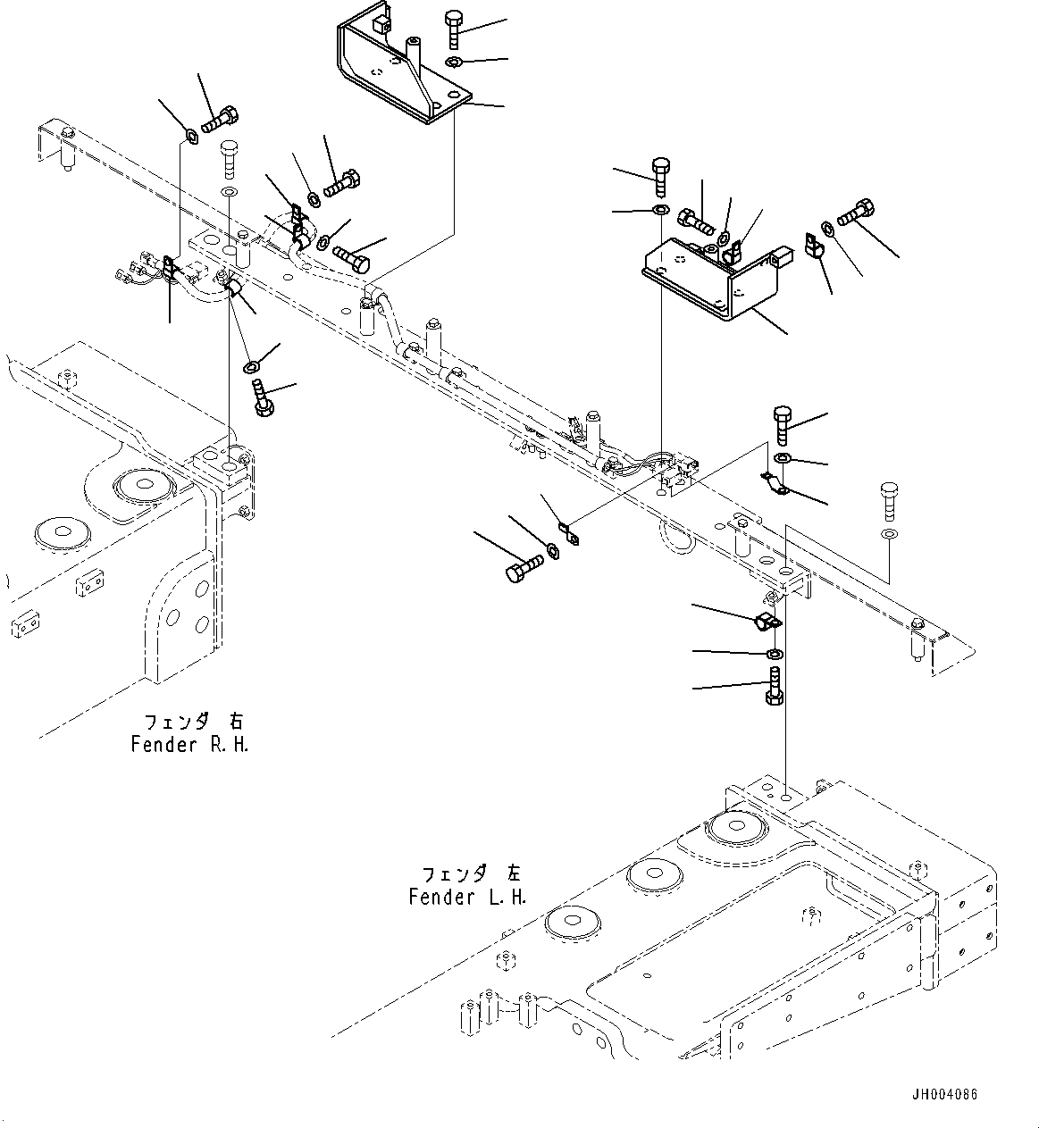 Komatsu parts book diagram for D375A-6 S/N 62001-UP (Mining Specification): REAR COVER, PLATFORM RELATED PARTS(#60007-60013)