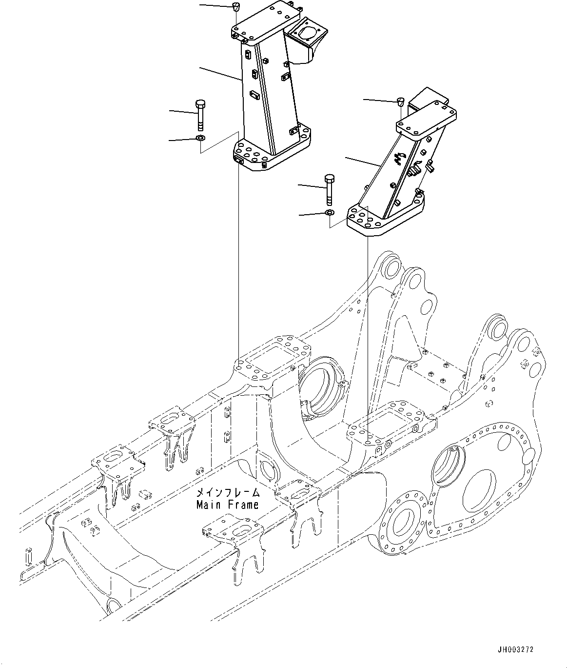 Komatsu parts book diagram for D375A-6 S/N 62001-UP (Mining Specification): ROPS MOUNTING, (#60001-)