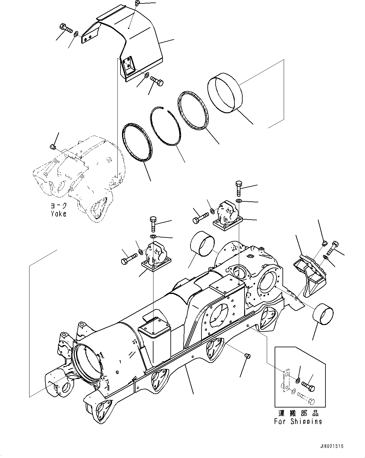 Komatsu parts book diagram for D375A-6 S/N 62001-UP (Mining Specification): TRACK FRAME, FRAME L.H.(#60371-60370)