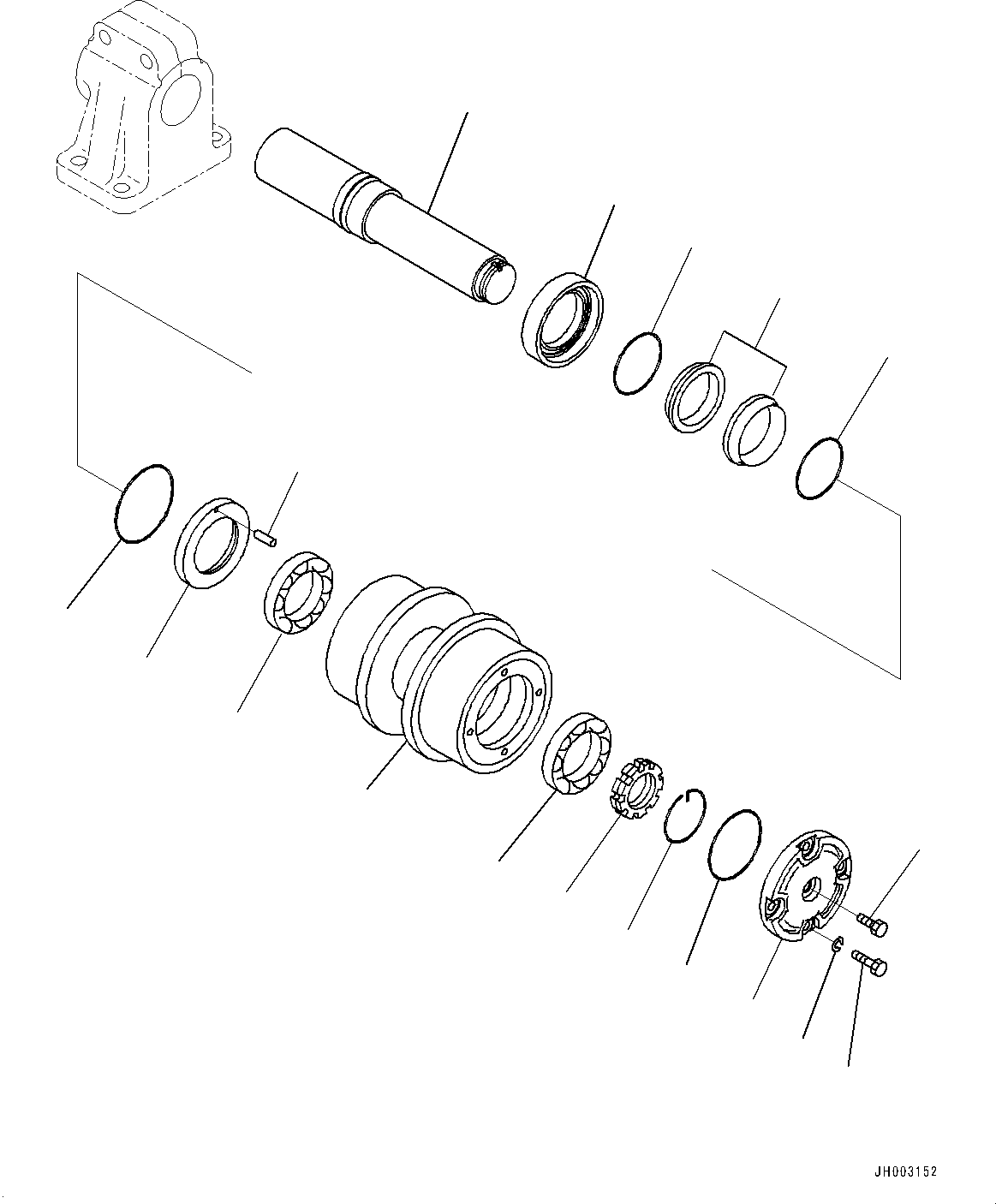 Komatsu parts book diagram for D375A-6 S/N 62001-UP (Mining Specification): TRACK FRAME, CARRIER ROLLER, R.H. (COLD AREA SPECIFICATION A (-30 DEG C))(#60001-)