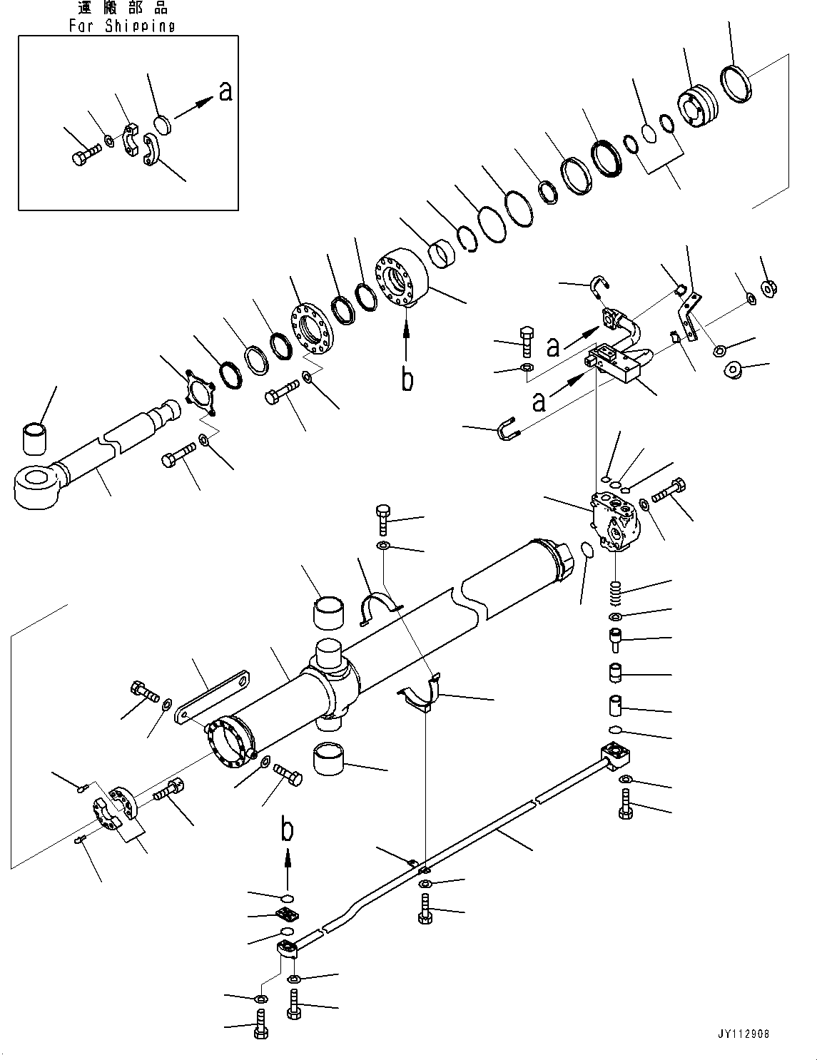 Komatsu parts book diagram for D375A-6 S/N 62001-UP (Mining Specification): DOZER BLADE LIFT CYLINDER, INNER PARTS, BLADE LIFT CYLINDER, L.H.(#60831-)
