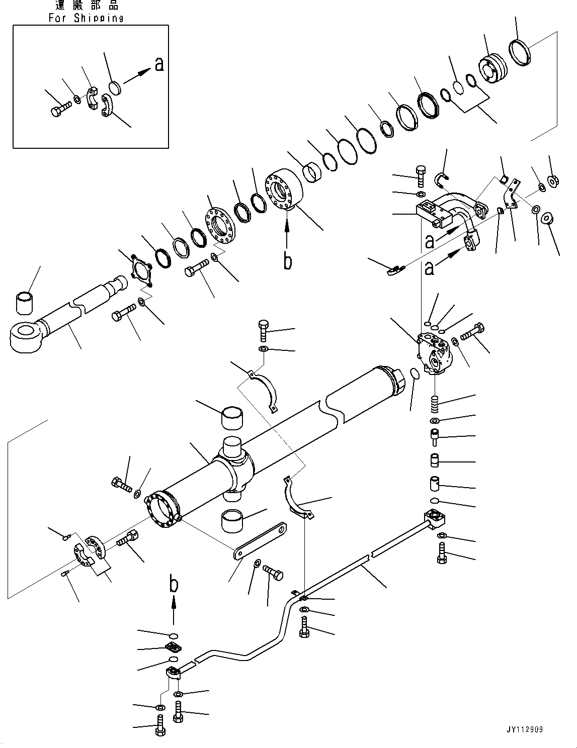 Komatsu parts book diagram for D375A-6 S/N 62001-UP (Mining Specification): DOZER BLADE LIFT CYLINDER, INNER PARTS, BLADE LIFT CYLINDER, R.H.(#60831-)