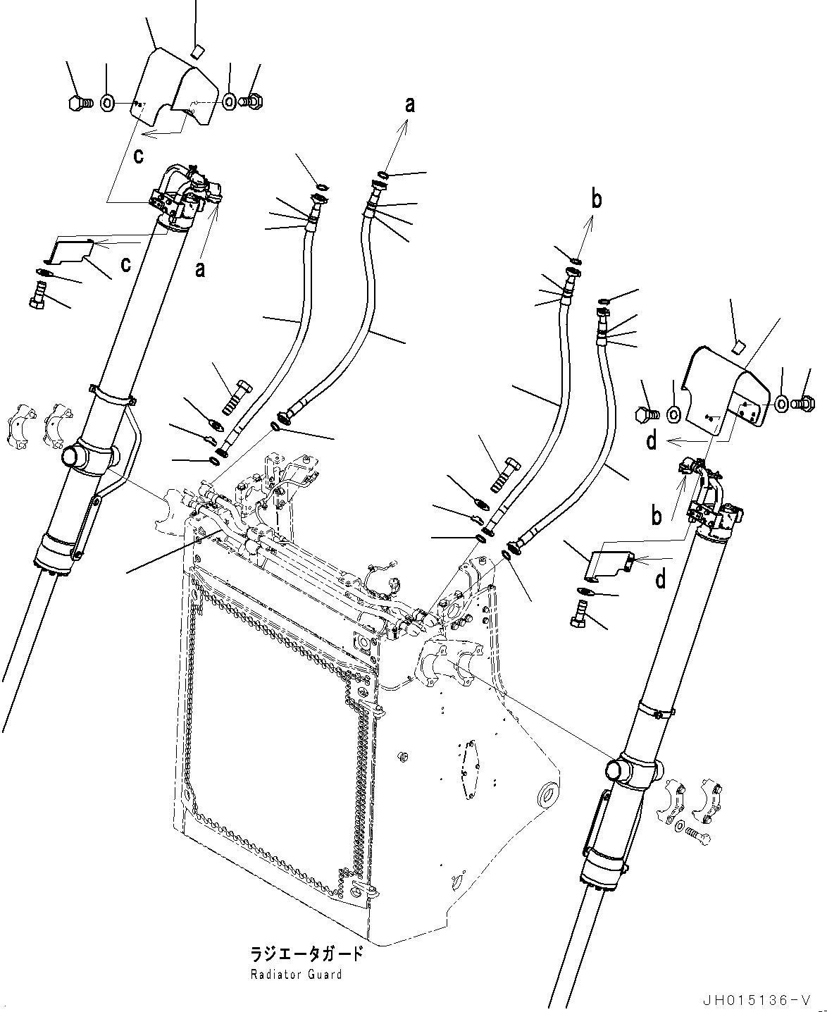 Komatsu parts book diagram for D375A-6 S/N 62001-UP (Mining Specification): DOZER BLADE LIFT CYLINDER, BLADE CYLINDER PIPING(#60291-)