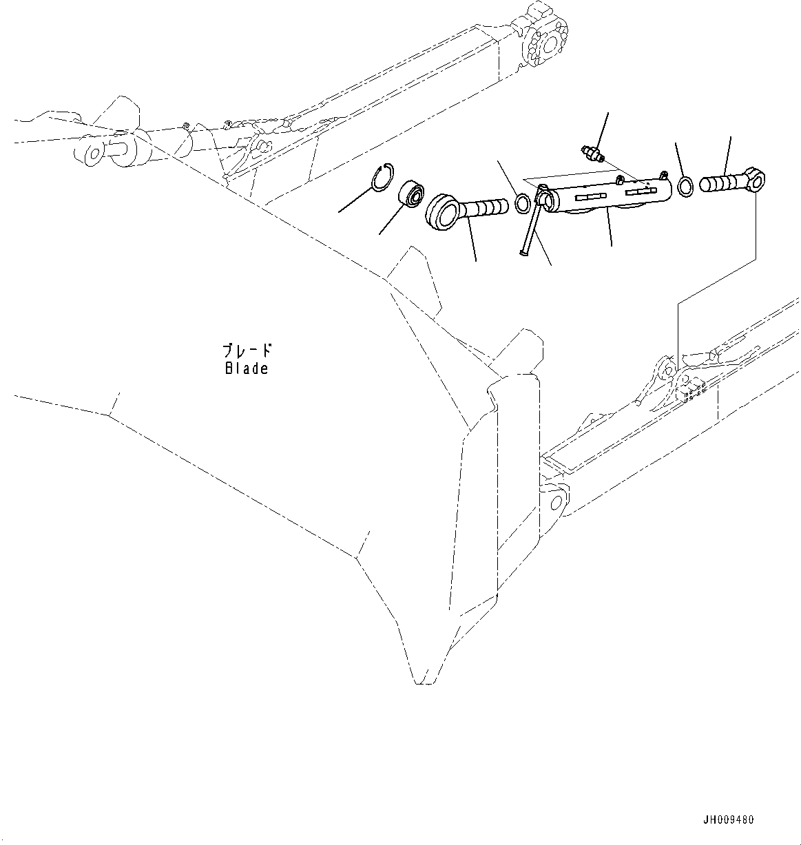 Komatsu parts book diagram for D375A-6 S/N 62001-UP (Mining Specification): DOZER BLADE TILT CYLINDER AND BRACE, BRACE(#60417-)
