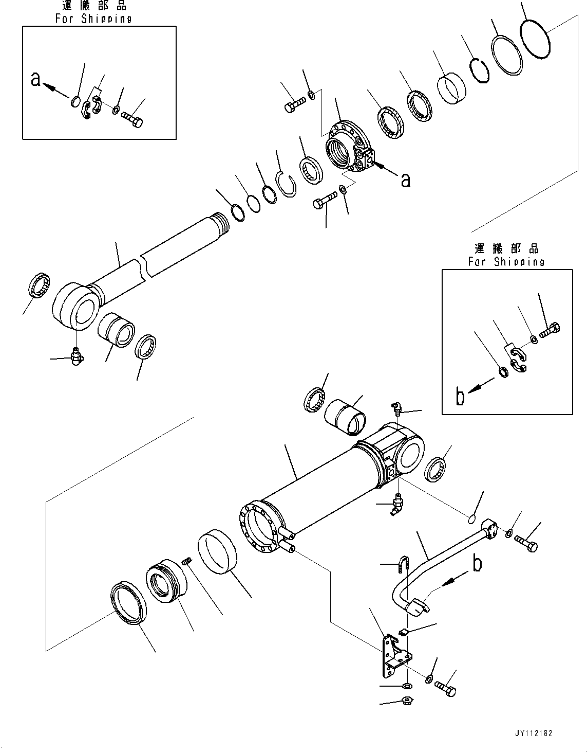 Komatsu parts book diagram for D375A-6 S/N 62001-UP (Mining Specification): RIPPER, INNER PARTS, RIPPER TILT CYLINDER, L.H.(#60917-)