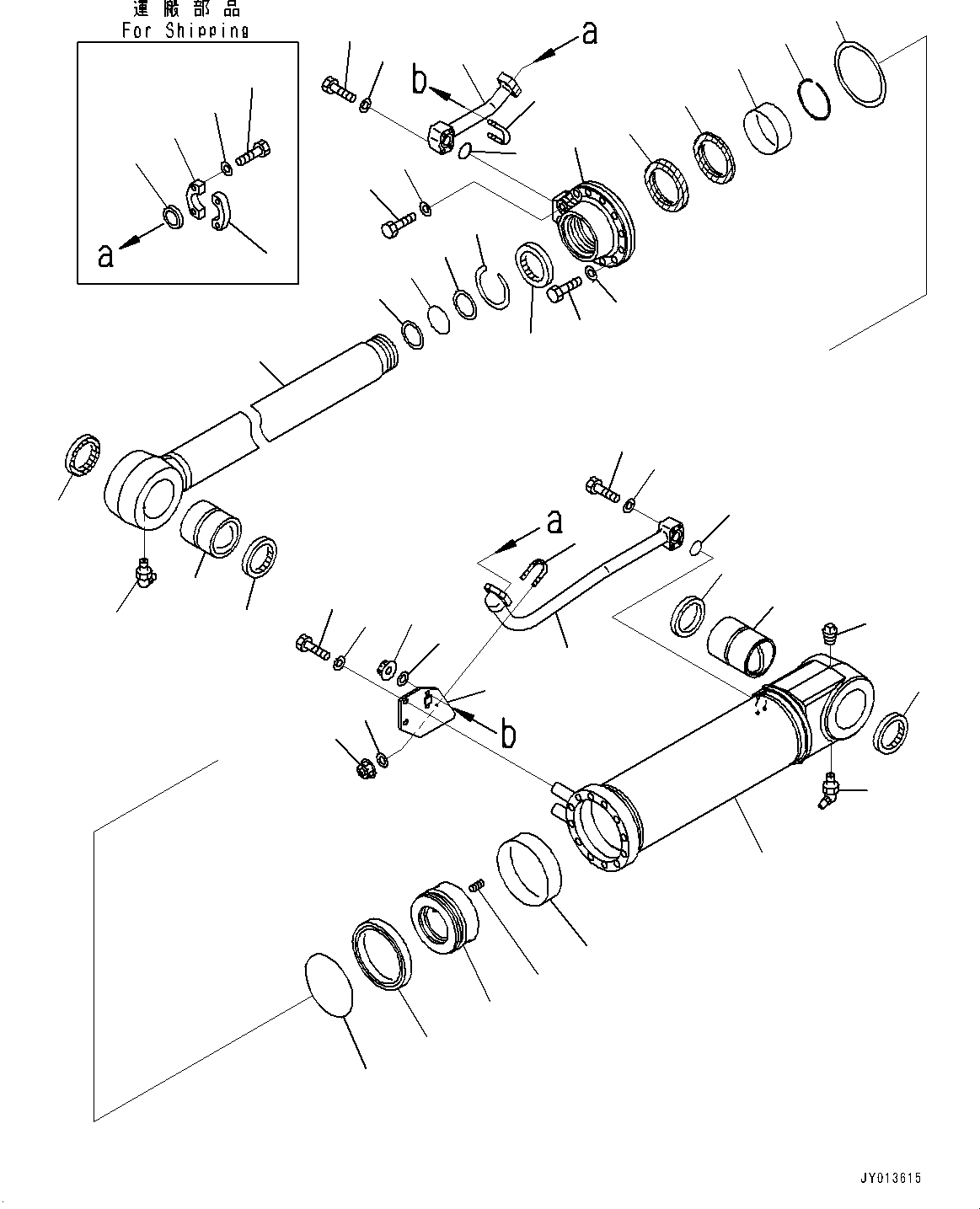 Komatsu parts book diagram for D375A-6 S/N 62001-UP (Mining Specification): RIPPER, INNER PARTS, RIPPER TILT CYLINDER, R.H.(#60001-60274)