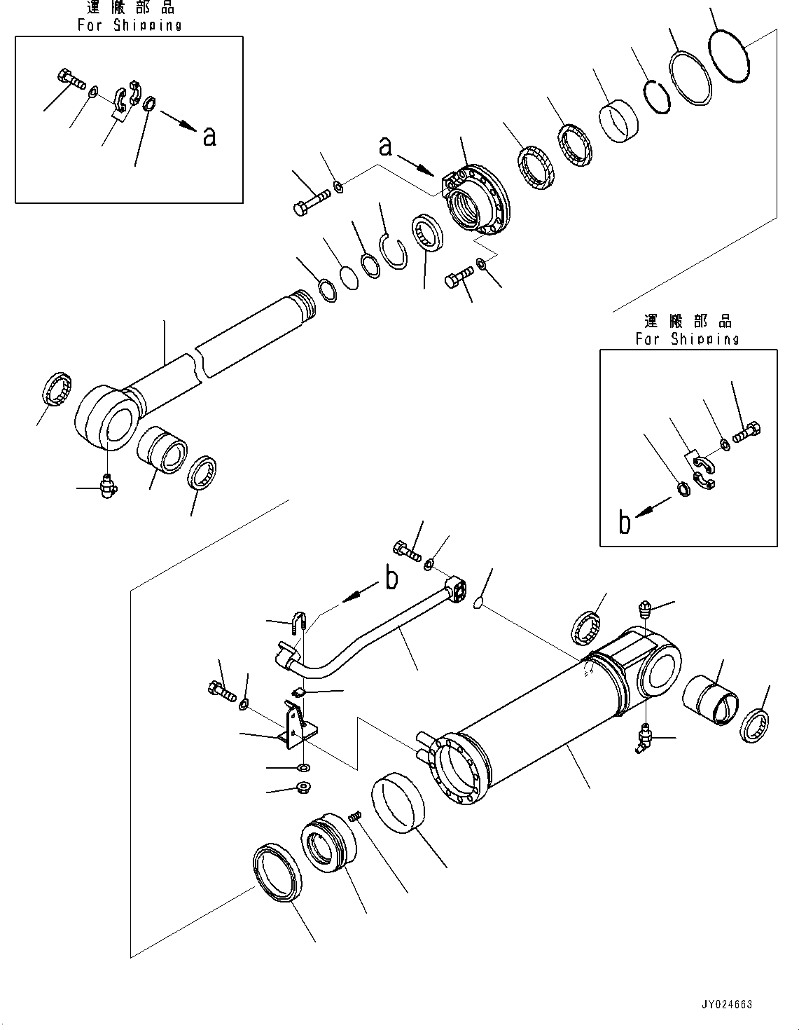 Komatsu parts book diagram for D375A-6 S/N 62001-UP (Mining Specification): RIPPER, INNER PARTS, RIPPER TILT CYLINDER, R.H.(#60275-60916)