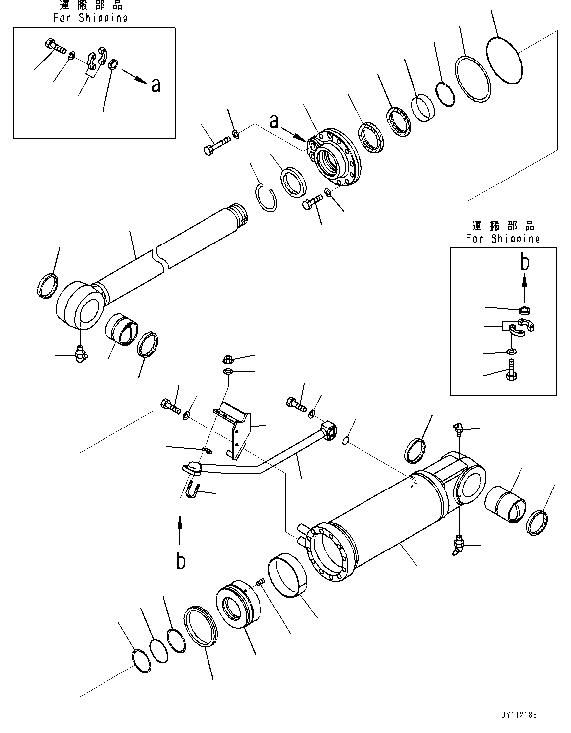 Komatsu parts book diagram for D375A-6 S/N 62001-UP (Mining Specification): RIPPER, INNER PARTS, RIPPER LIFT CYLINDER, L.H.(#60917-)