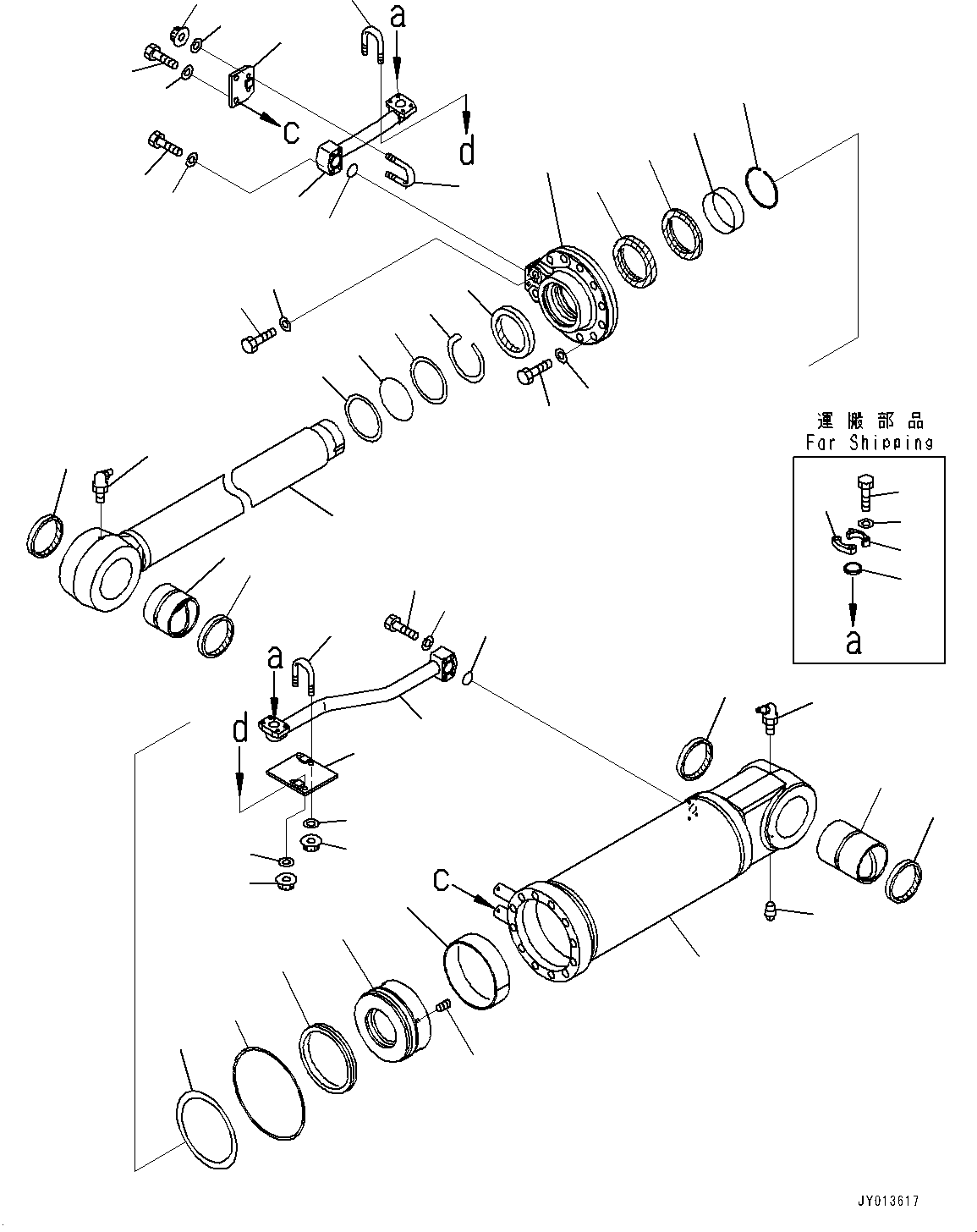 Komatsu parts book diagram for D375A-6 S/N 62001-UP (Mining Specification): RIPPER LIFT CYLINDER, RIPPER LIFT CYLINDER, R.H.(#60001-60003)