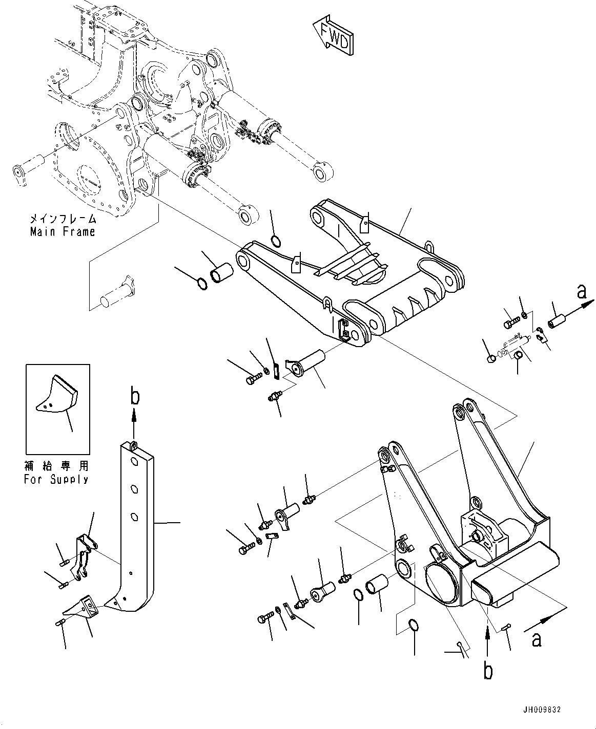 Komatsu parts book diagram for D375A-6 S/N 62001-UP (Mining Specification): RIPPER, BEAM AND ARM (VARIABLE DIGGING ANGLE GIANT TYPE, COLD AREA SPECIFICATION FOR CHINA)(#60309-60340)