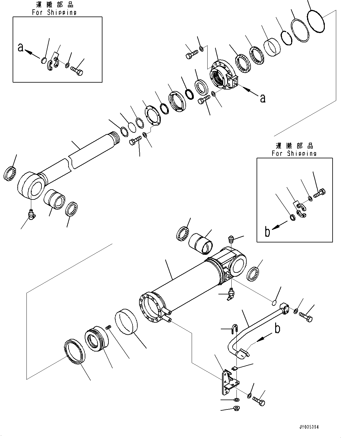 Komatsu parts book diagram for D375A-6 S/N 62001-UP (Mining Specification): RIPPER, INNER PARTS, RIPPER TILT CYLINDER, L.H. (COLD AREA SPECIFICATION FOR CHINA)(#60371-60916)