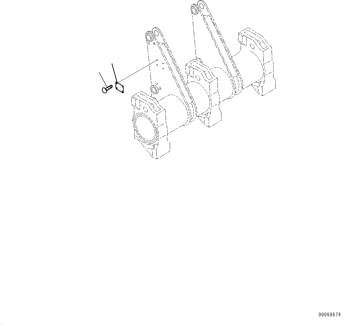 Komatsu parts book diagram for D375A-6 S/N 62001-UP (Mining Specification): RIPPER INSTALLATION PLATES, (1/2)(#60001-60876)
