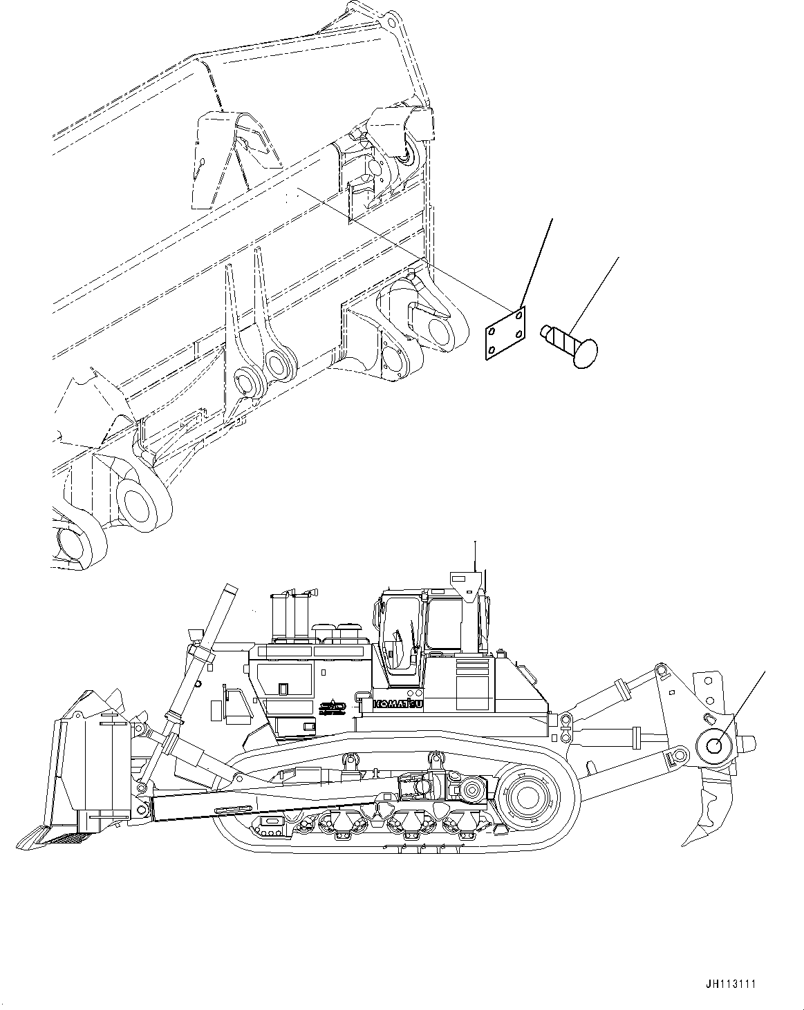 Komatsu parts book diagram for D375A-6 S/N 62001-UP (Mining Specification): RIPPER INSTALLATION PLATES, (1/2)(#60877-)