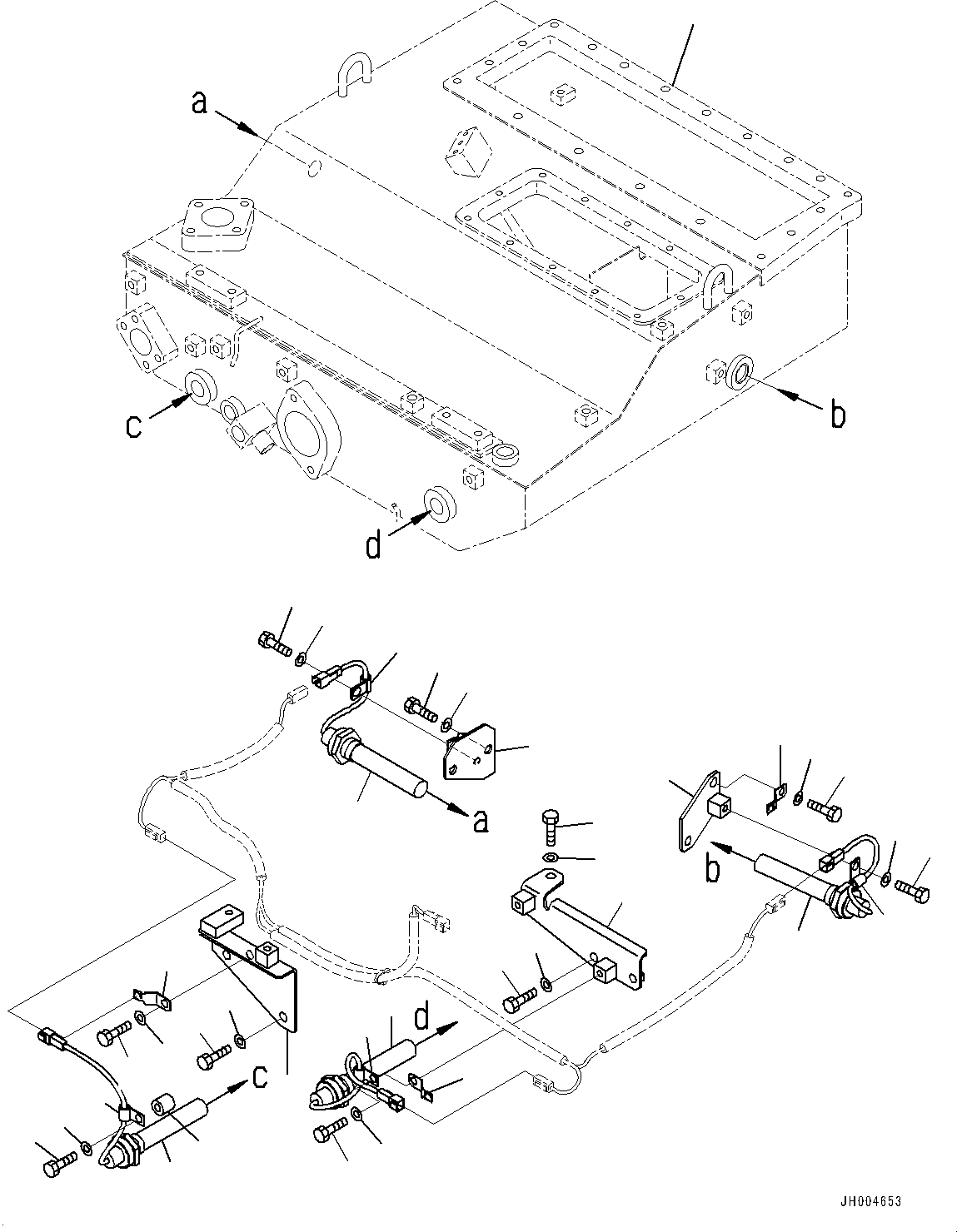 Komatsu parts book diagram for D375A-6 S/N 62001-UP (Mining Specification): COOLANT AND OIL PAN HEATER, OIL PAN HEATER(#60033-)