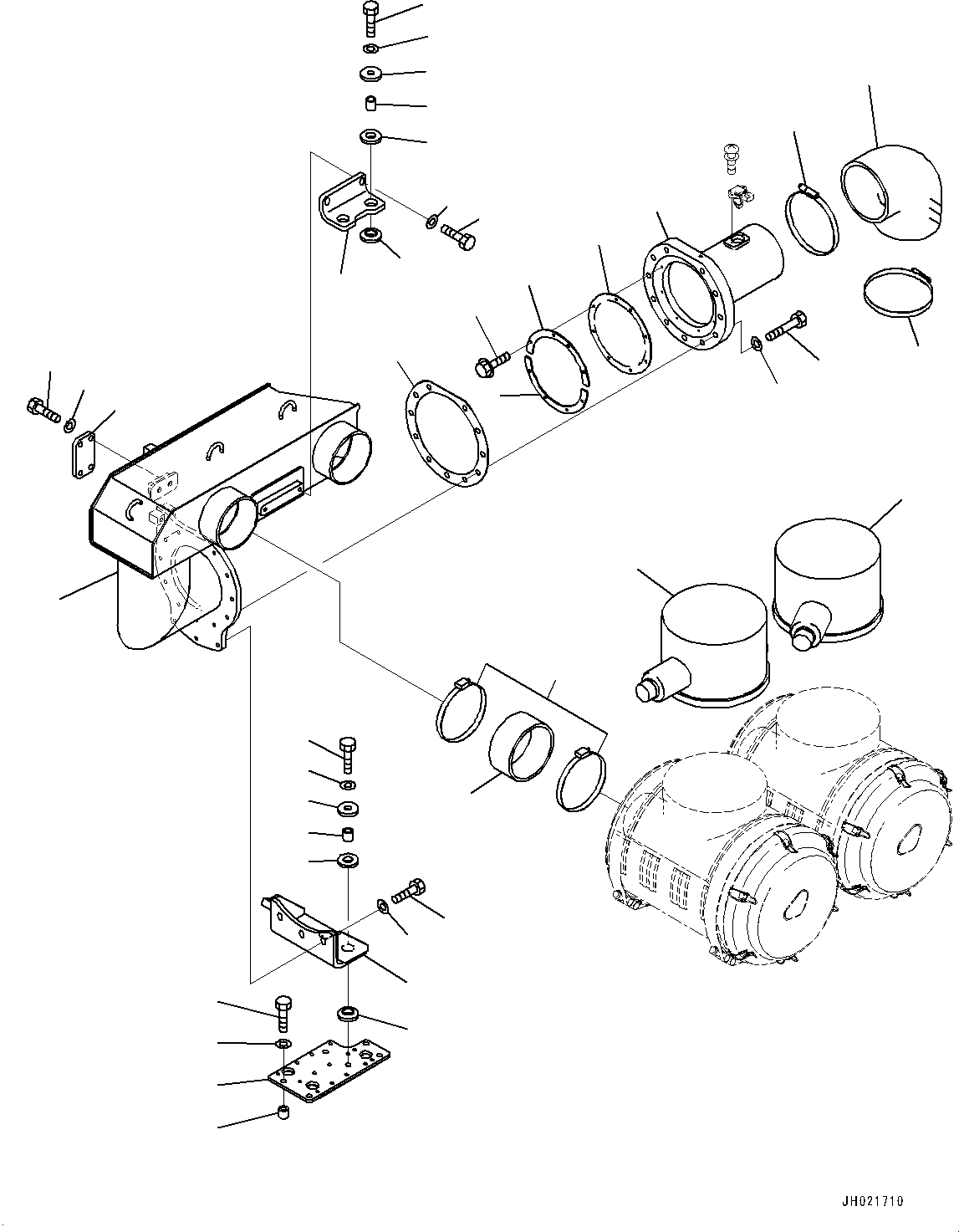 Komatsu parts book diagram for D375AI-8 S/N 81001-UP: AIR INTAKE DUCT, DUCT(#81001-)