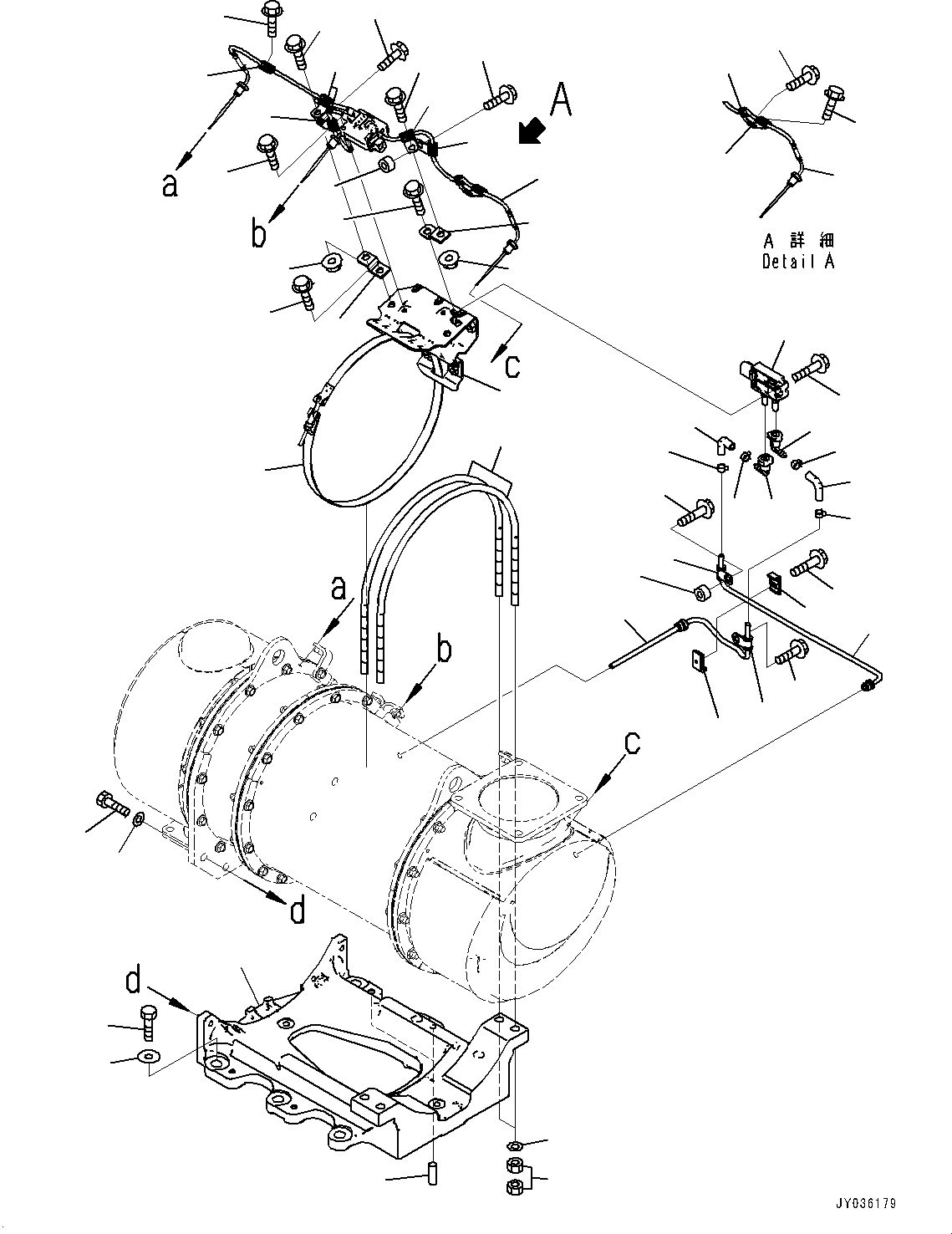 Komatsu parts book diagram for D375AI-8 S/N 81001-UP: EXHAUST MUFFLER, INNER PARTS, KOMATSU DIESEL PARTICULATE FILTER (KDPF) B (2/2)(#81001-)
