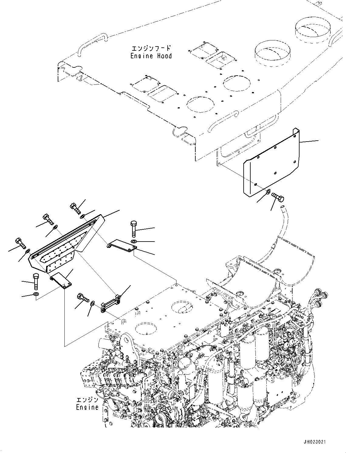 Komatsu parts book diagram for D375AI-8 S/N 81001-UP: EXHAUST MUFFLER, GUARD(#81001-)