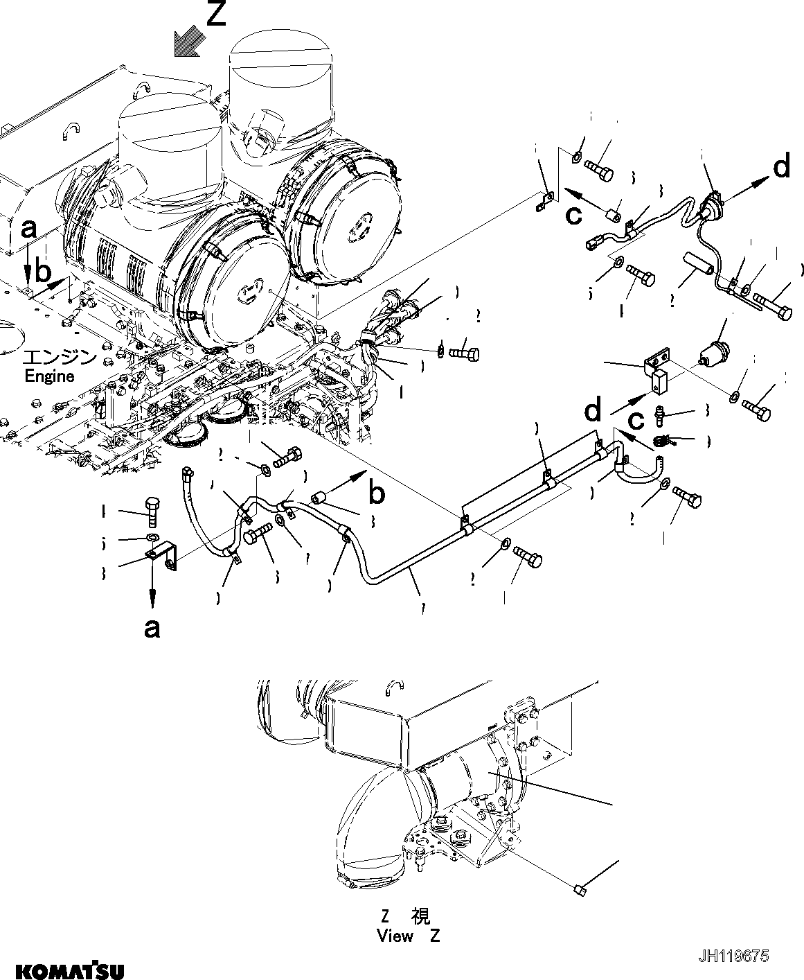 Komatsu parts book diagram for D375AI-8 S/N 81001-UP: ENGINE WIRING HARNESS, AIR CLEANER SENSOR(#81001-)
