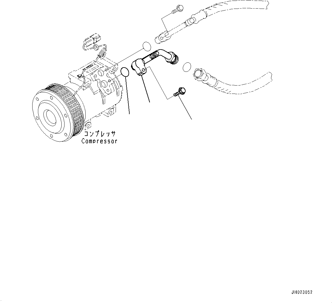 Komatsu parts book diagram for D375AI-8 S/N 81001-UP: AIR CONDITIONER COMPRESSOR, SUCTION TUBE(#80001-)