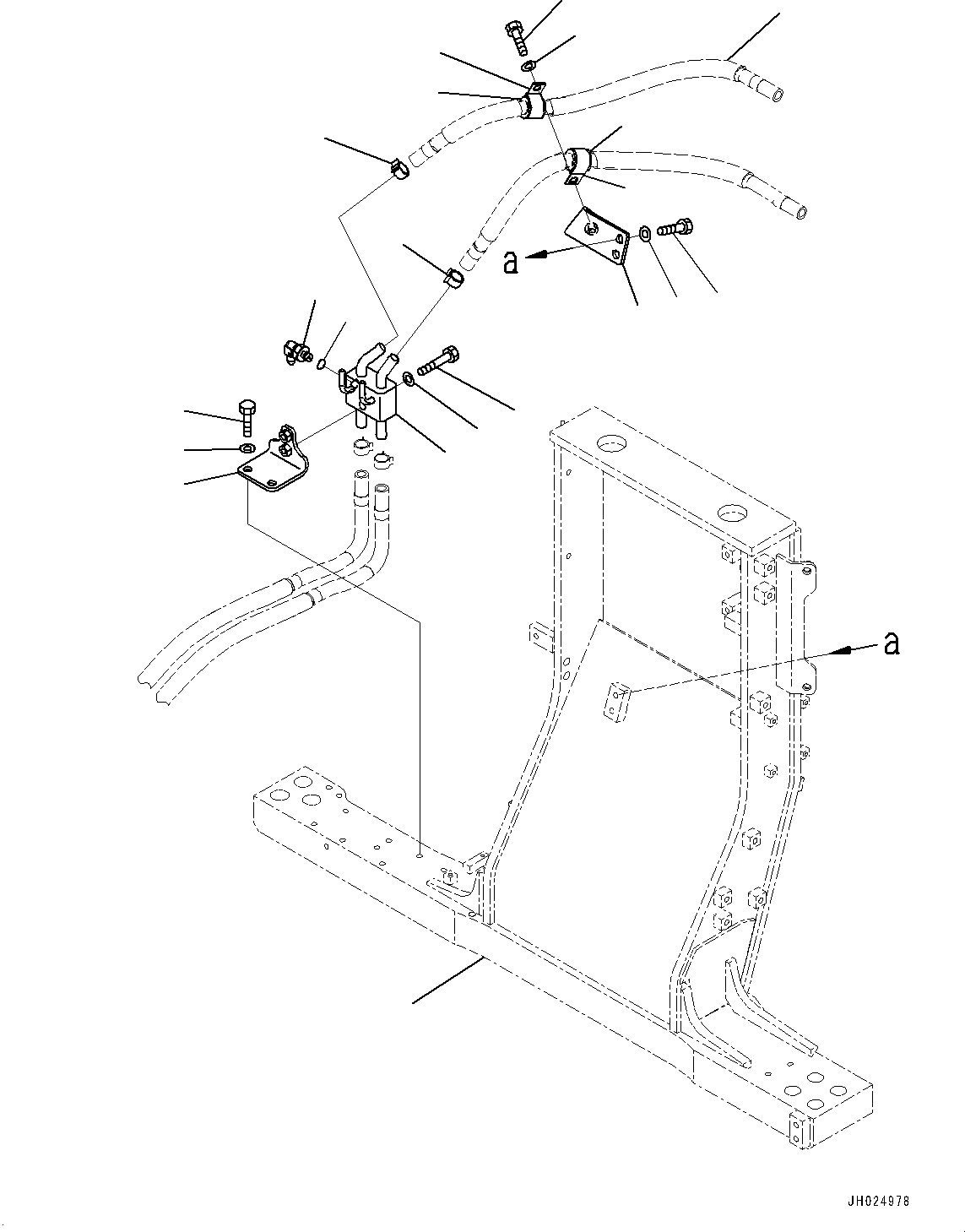 Komatsu parts book diagram for D375AI-8 S/N 81001-UP: HEATER PIPING, BRACKET(#80015-)
