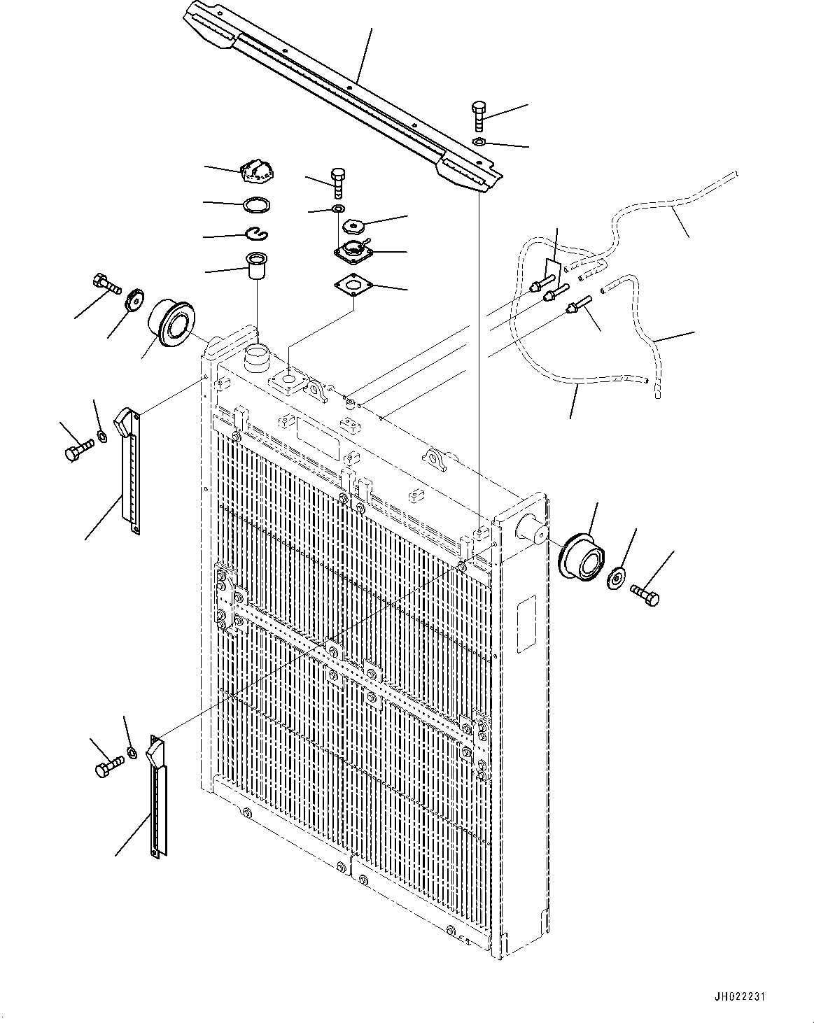 Komatsu parts book diagram for D375AI-8 S/N 81001-UP: COOLING SYSTEM, RADIATOR RELATED PARTS(#81001-)