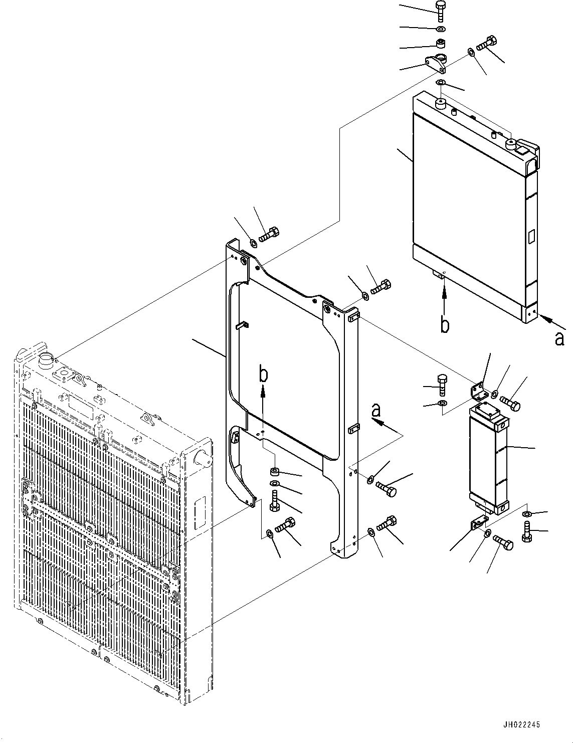 Komatsu parts book diagram for D375AI-8 S/N 81001-UP: COOLING SYSTEM, AFTERCOOLER(#81001-)