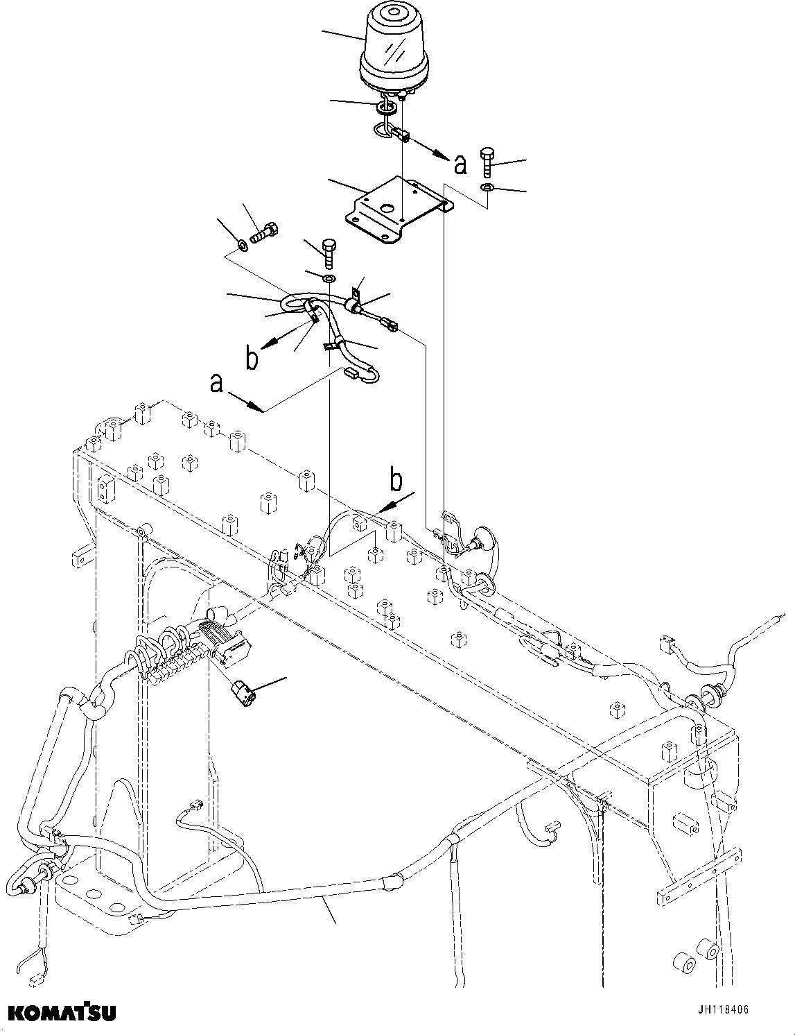 Komatsu parts book diagram for D375AI-8 S/N 81001-UP: BEACON LAMP, (#81001-)