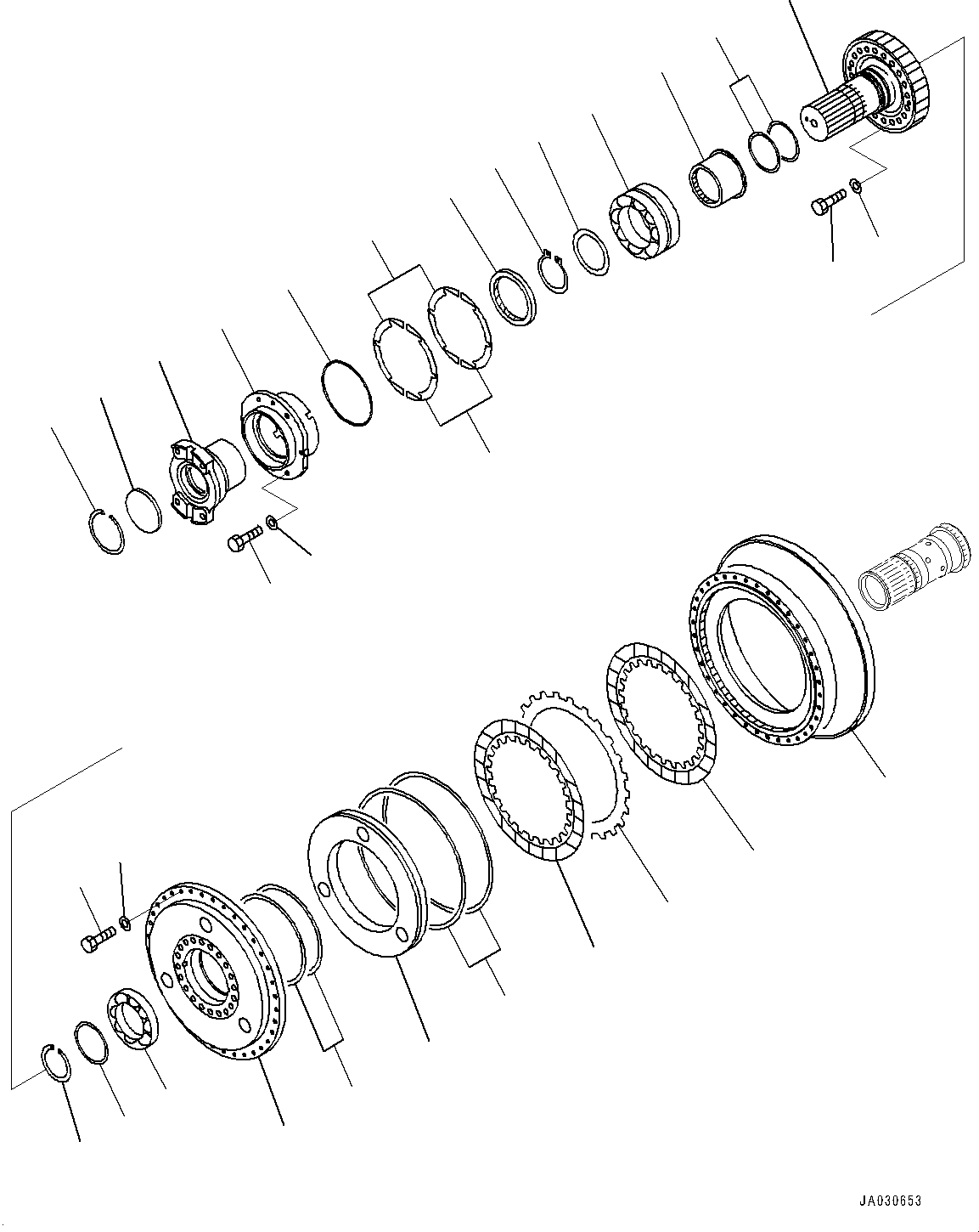 Komatsu parts book diagram for D375AI-8 S/N 81001-UP: POWER TRAIN, INPUT SHAFT AND DRIVE CASE(#80015-)