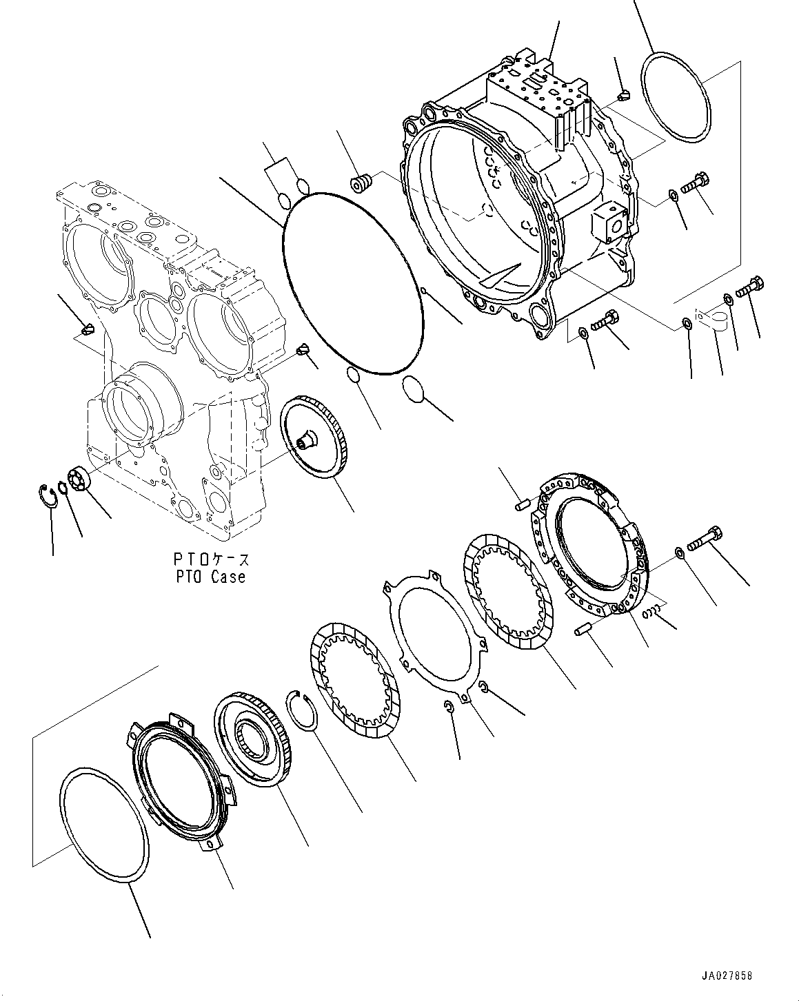 Komatsu parts book diagram for D375AI-8 S/N 81001-UP: POWER TRAIN, REAR HOUSING(#80015-)