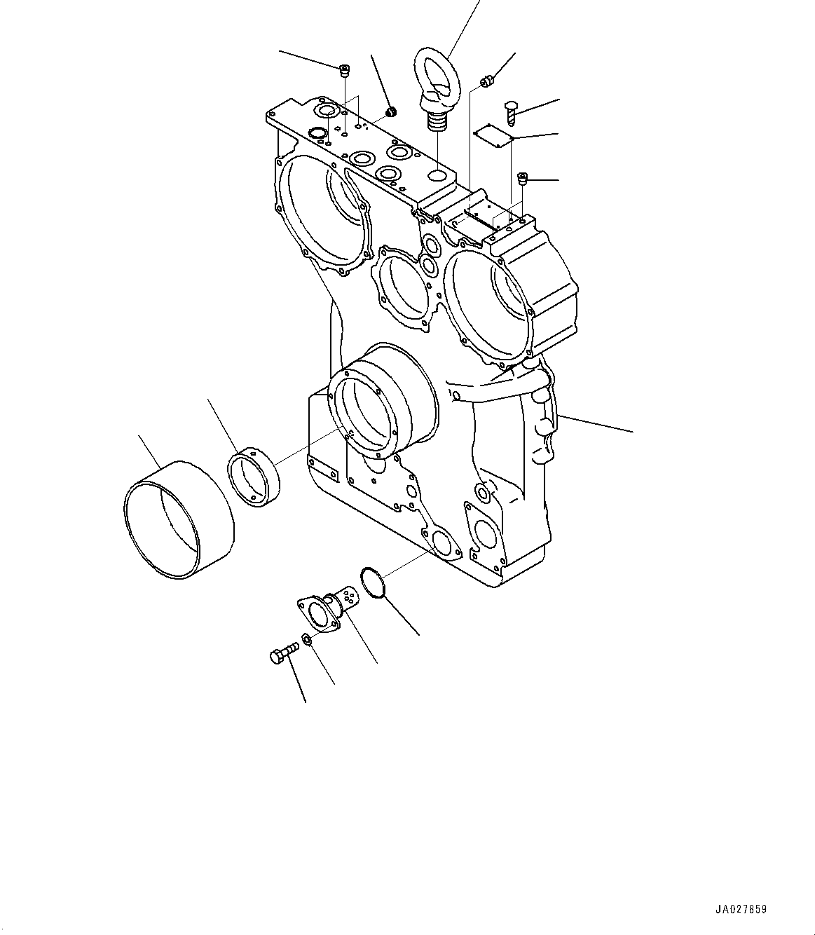 Komatsu parts book diagram for D375AI-8 S/N 81001-UP: POWER TRAIN, PTO (POWER TAKE OFF) CASE(#80015-)