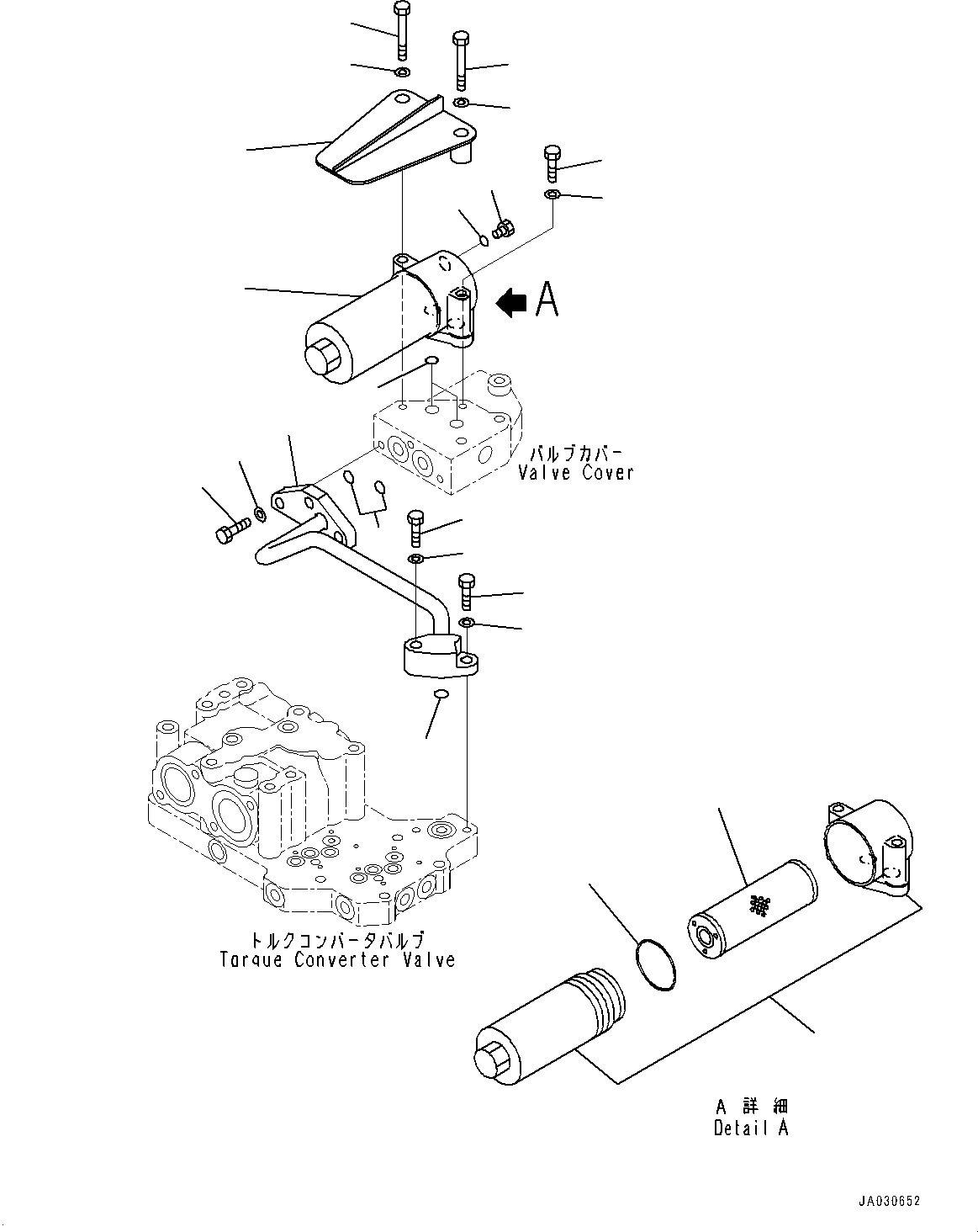 Komatsu parts book diagram for D375AI-8 S/N 81001-UP: POWER TRAIN, TORQUE CONVERTER FILTER(#80015-)