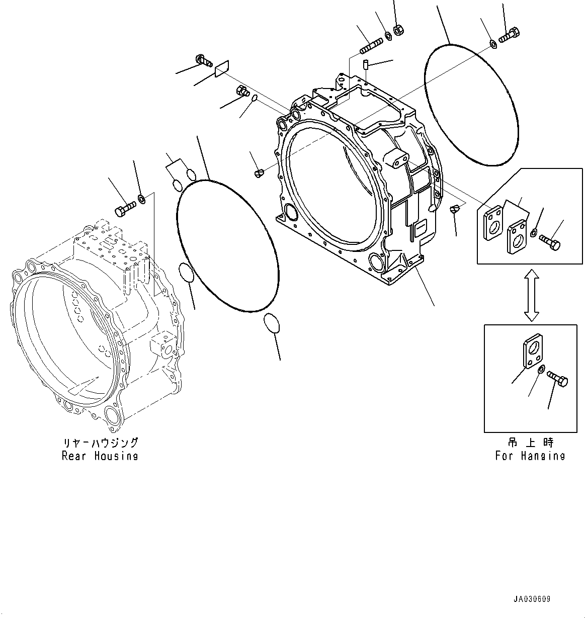 Komatsu parts book diagram for D375AI-8 S/N 81001-UP: POWER TRAIN, TRANSMISSION CASE(#80015-)