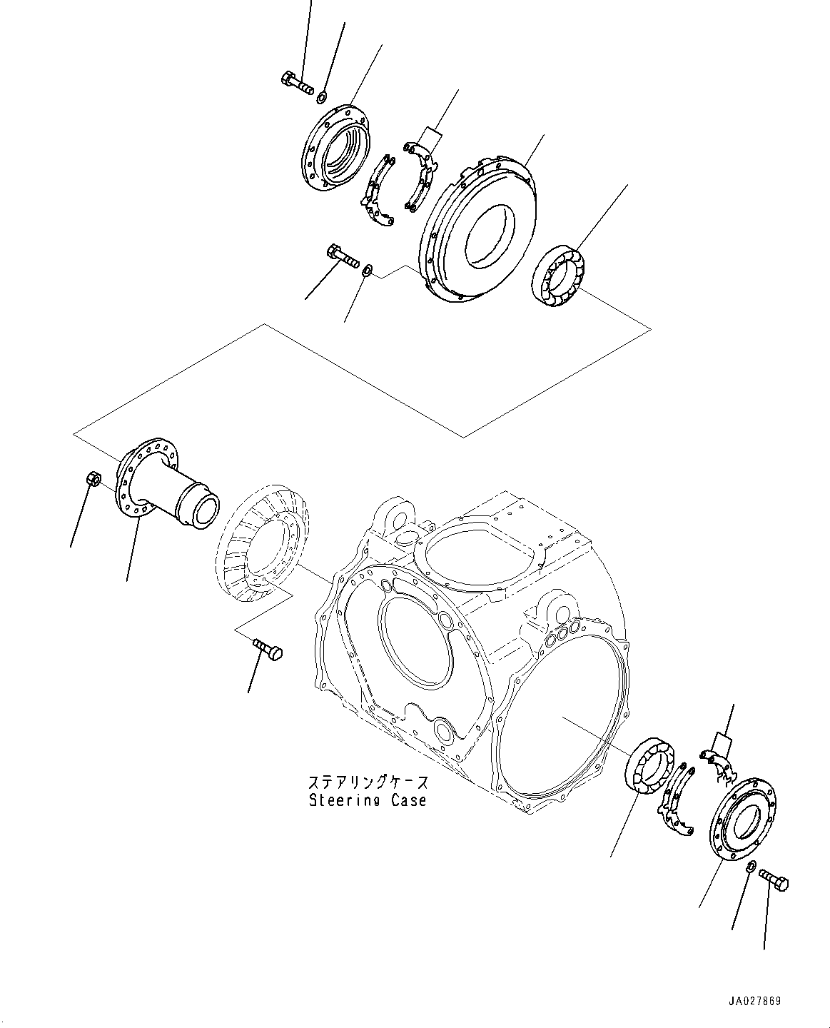 Komatsu parts book diagram for D375AI-8 S/N 81001-UP: POWER TRAIN, BEVEL GEAR AND SHAFT(#80015-)