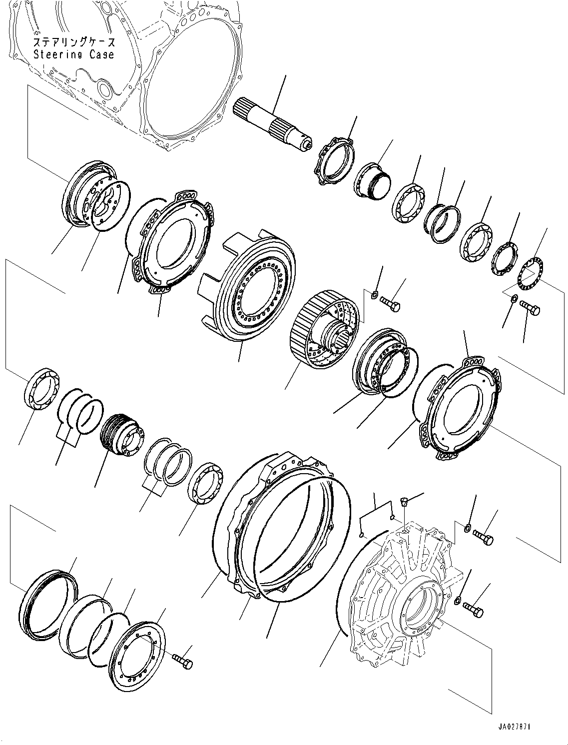 Komatsu parts book diagram for D375AI-8 S/N 81001-UP: POWER TRAIN, STEERING CLUTCH AND STEERING BRAKE (2/2)(#80015-)