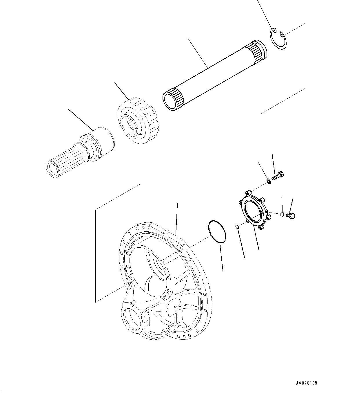 Komatsu parts book diagram for D375AI-8 S/N 81001-UP: POWER TRAIN, FINAL DRIVE, TORQUE SHAFT(#80015-)