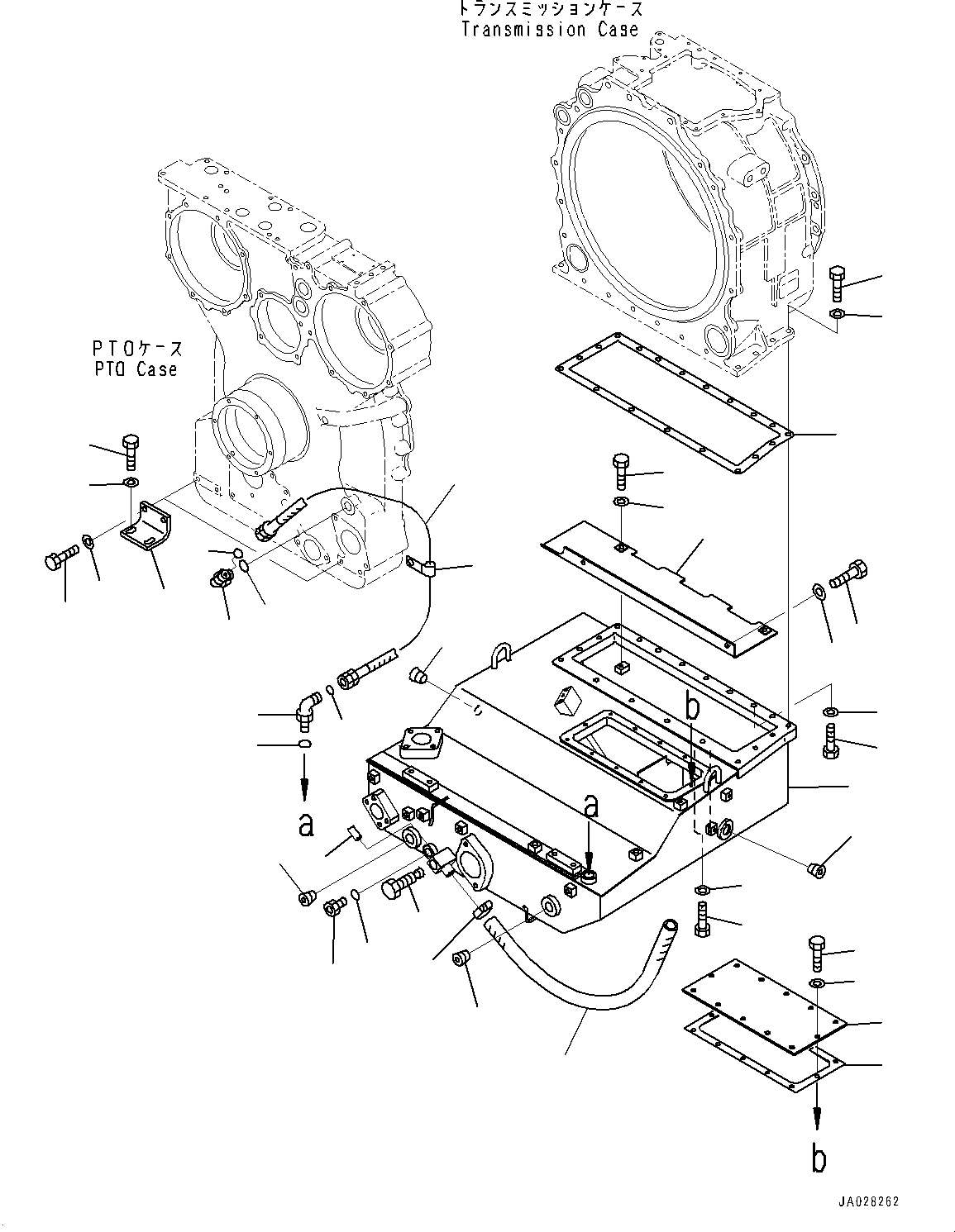 Komatsu parts book diagram for D375AI-8 S/N 81001-UP: POWER TRAIN, TANK(#80015-)