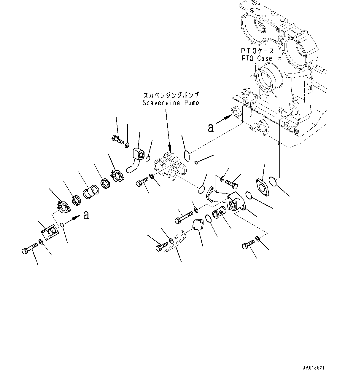 Komatsu parts book diagram for D375AI-8 S/N 81001-UP: POWER TRAIN, RETURN PIPING(#80015-)