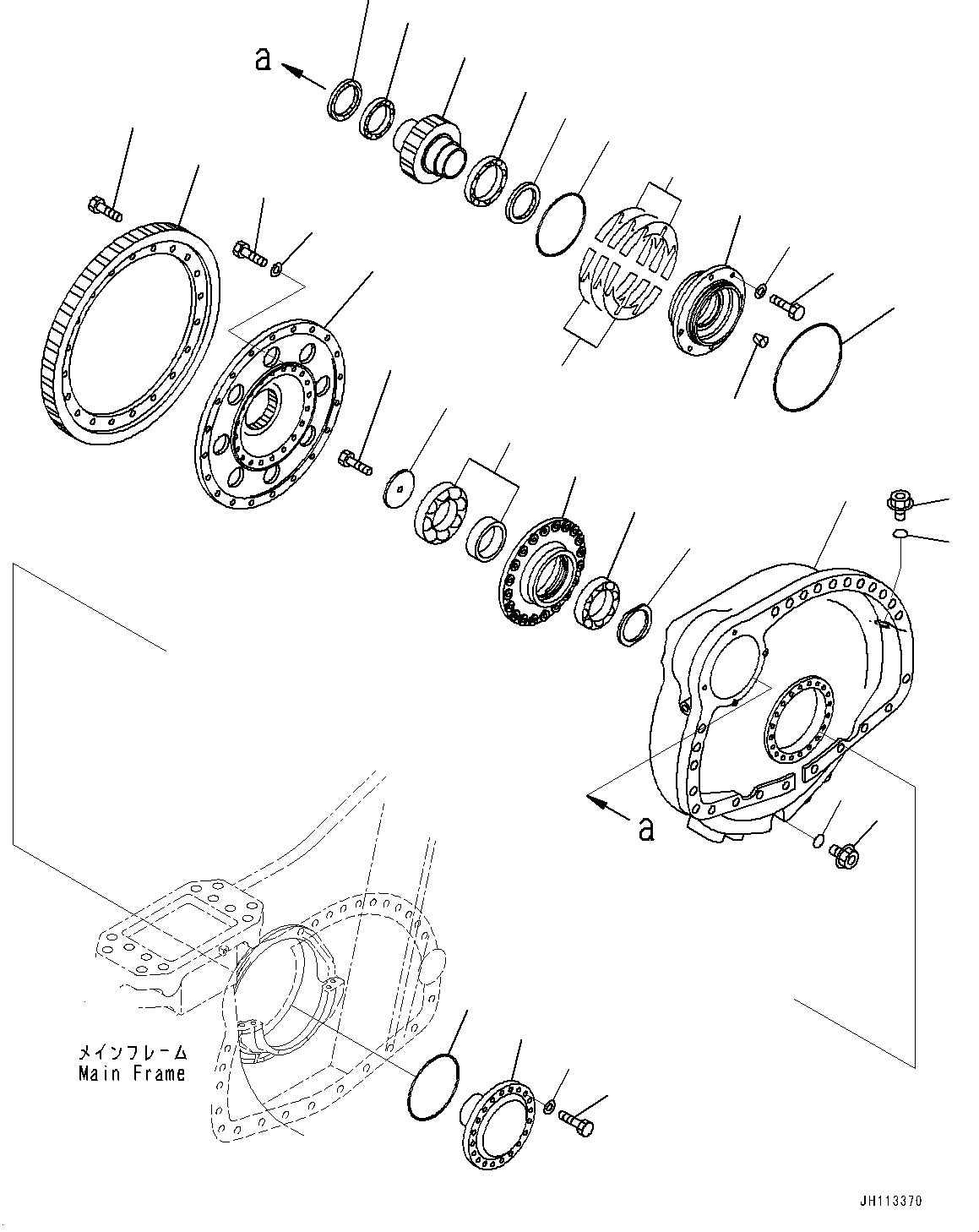 Komatsu parts book diagram for D375AI-8 S/N 81001-UP: FINAL DRIVE, FINAL GEAR CASE R.H.(#81001-)