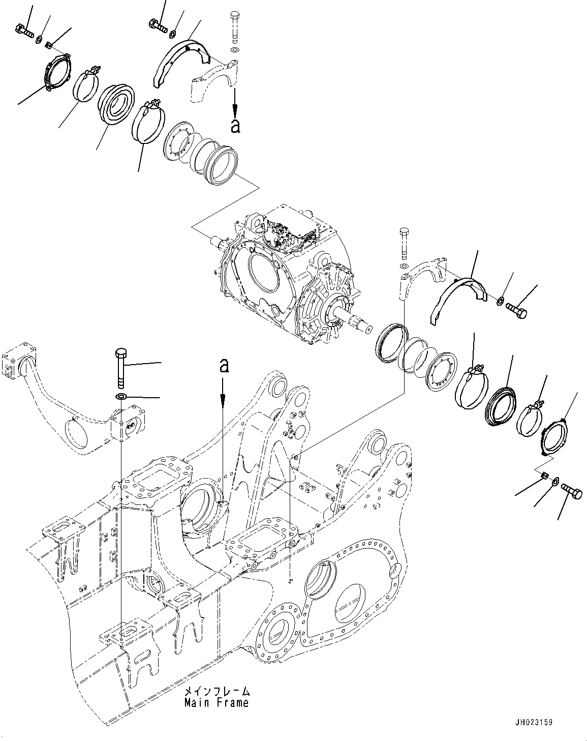 Komatsu parts book diagram for D375AI-8 S/N 81001-UP: POWER TRAIN UNIT MOUNTING, (#80015-)