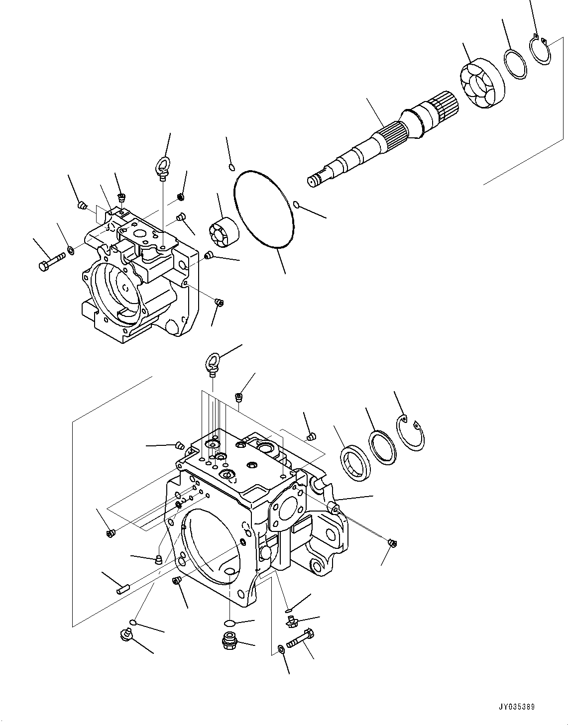 Komatsu parts book diagram for D375AI-8 S/N 81001-UP: HYDRAULIC PUMP, INNER PARTS (1/5)(#80015-)