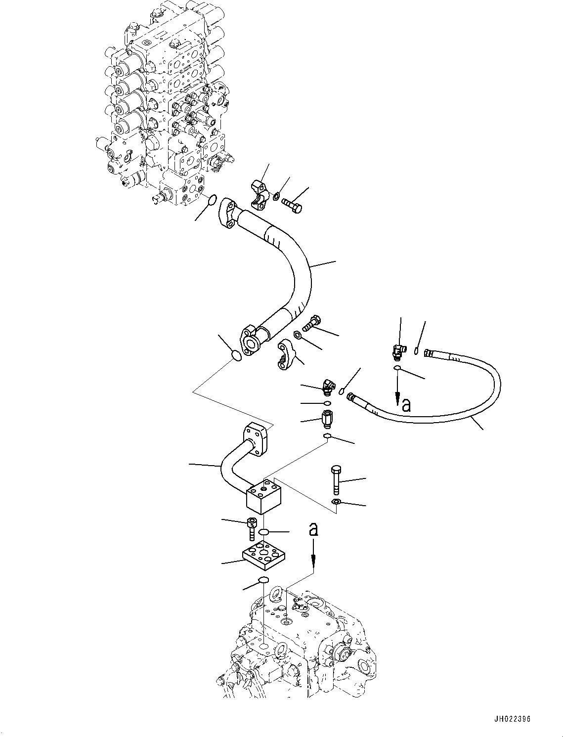 Komatsu parts book diagram for D375AI-8 S/N 81001-UP: HYDRAULIC PUMP PIPING, DELIVERY PIPING(#80015-)