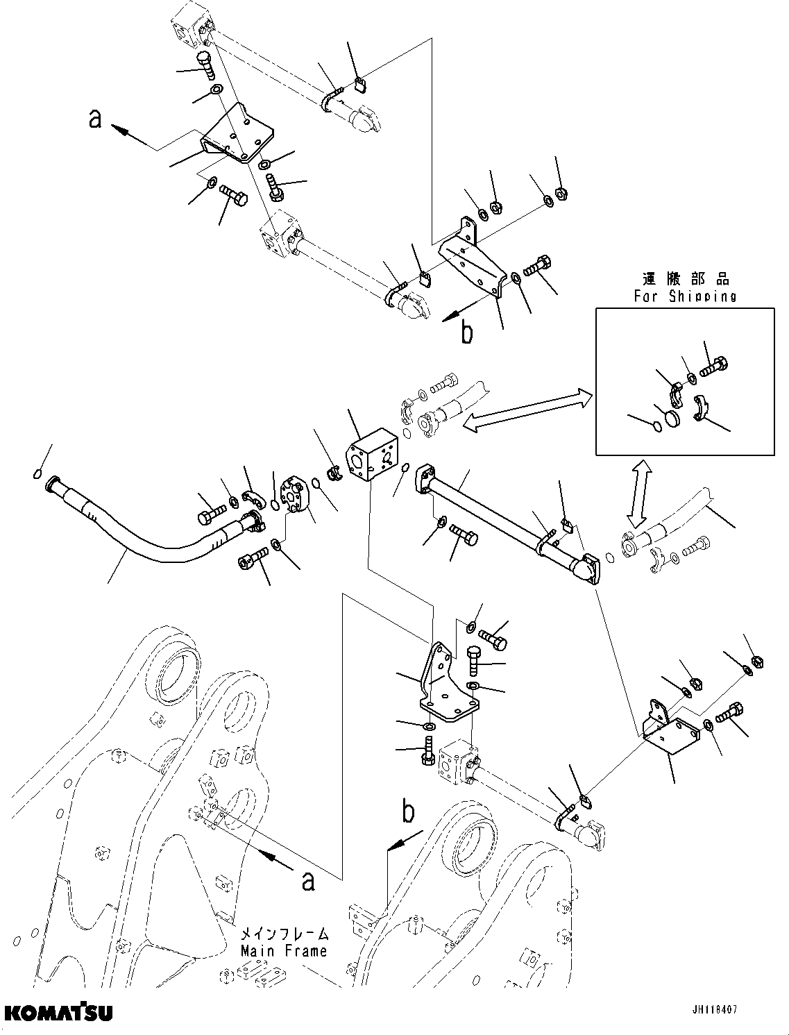 Komatsu parts book diagram for D375AI-8 S/N 81001-UP: RIPPER PIPING, RETURN PIPING (2/2)(#80231-)